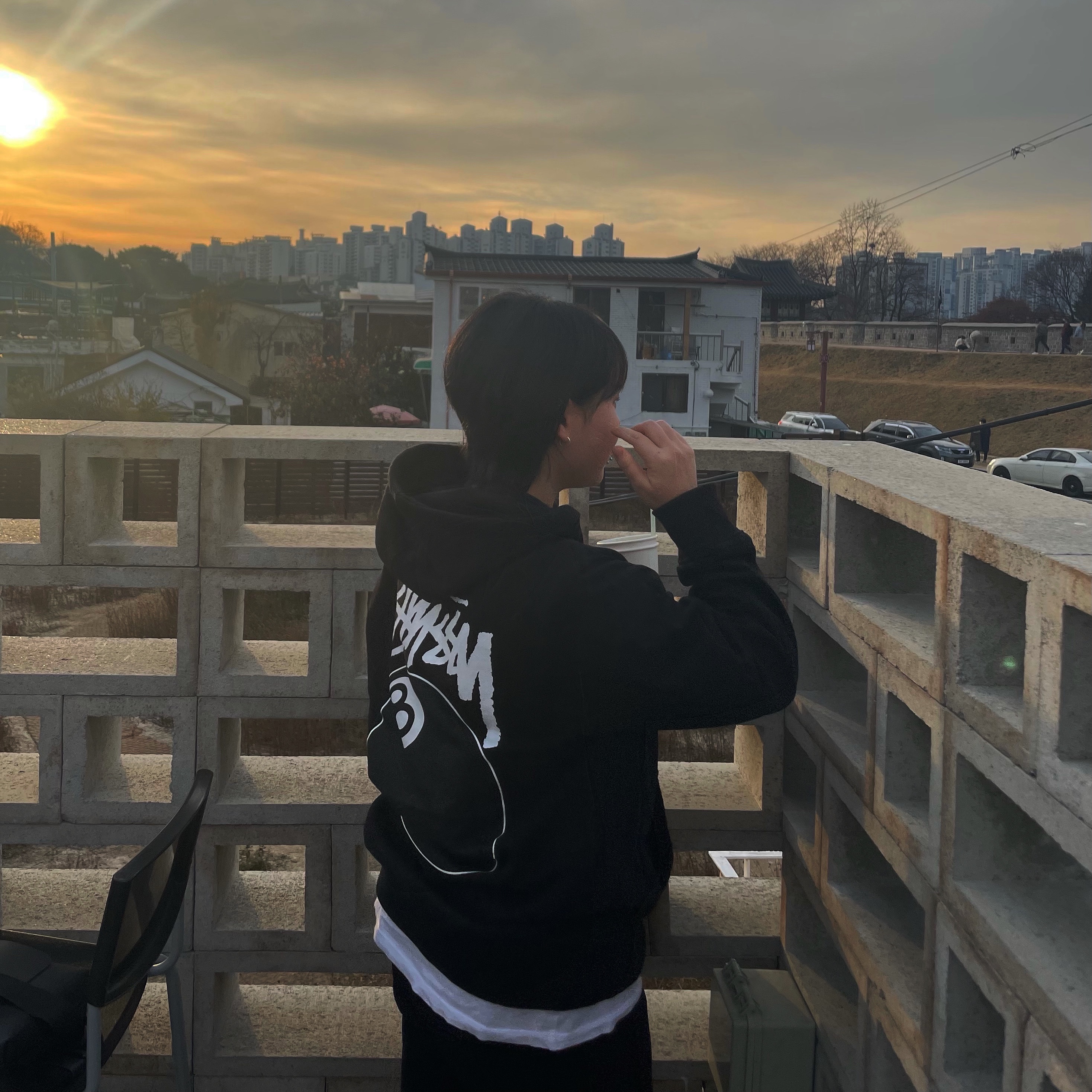 Stussy 8 Ball Hoodie Black - 21FW 착용 스타일 - 1