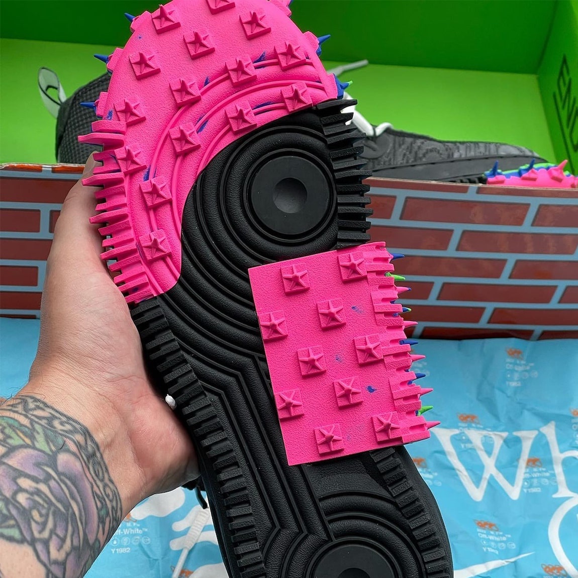 Nike x Off-White Air Force 1 Low Black White, Nike x Off-White Air Force 1 Low The Ten 착용 스타일 - 4