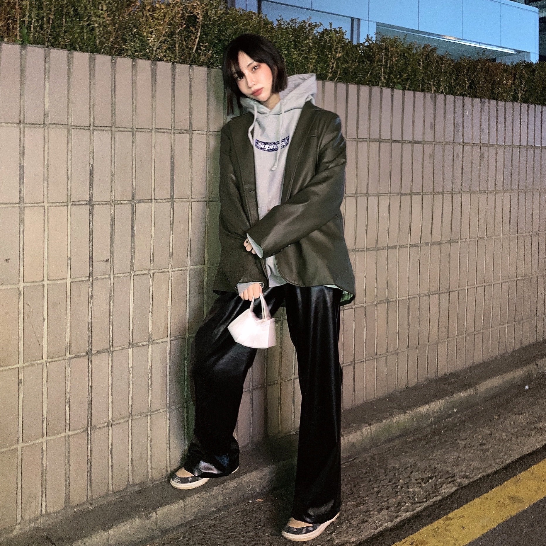 Nike x Travis Scott SB Dunk Low, Supreme Bandana Box Logo Hooded Sweatshirt Heather Grey - 19FW 착용 스타일