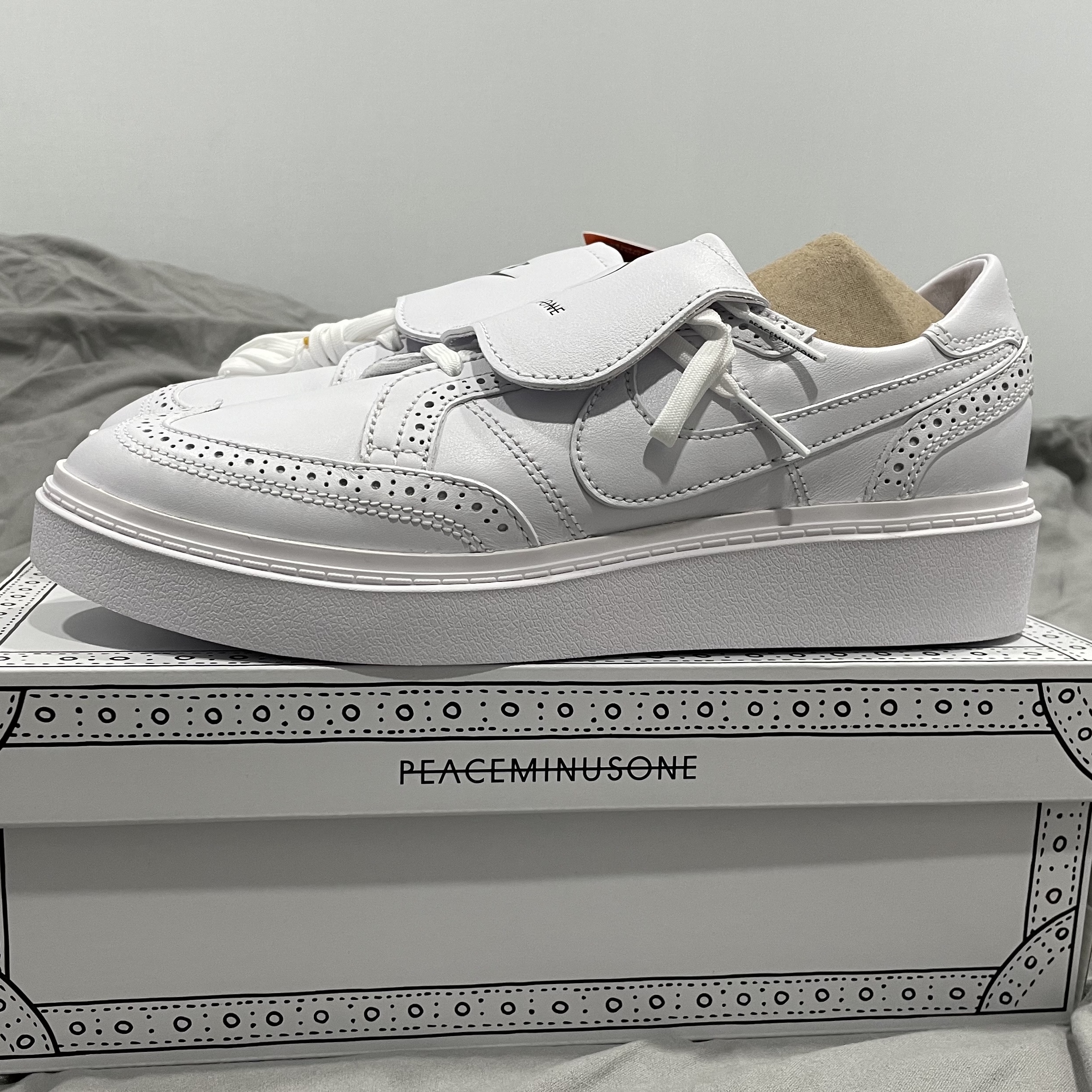Nike x Peaceminusone Kwondo1 White 착용 스타일 - 2