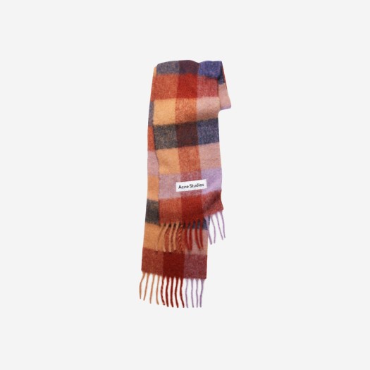 Acne Studios Large Check Scarf Brown Lilac Navy