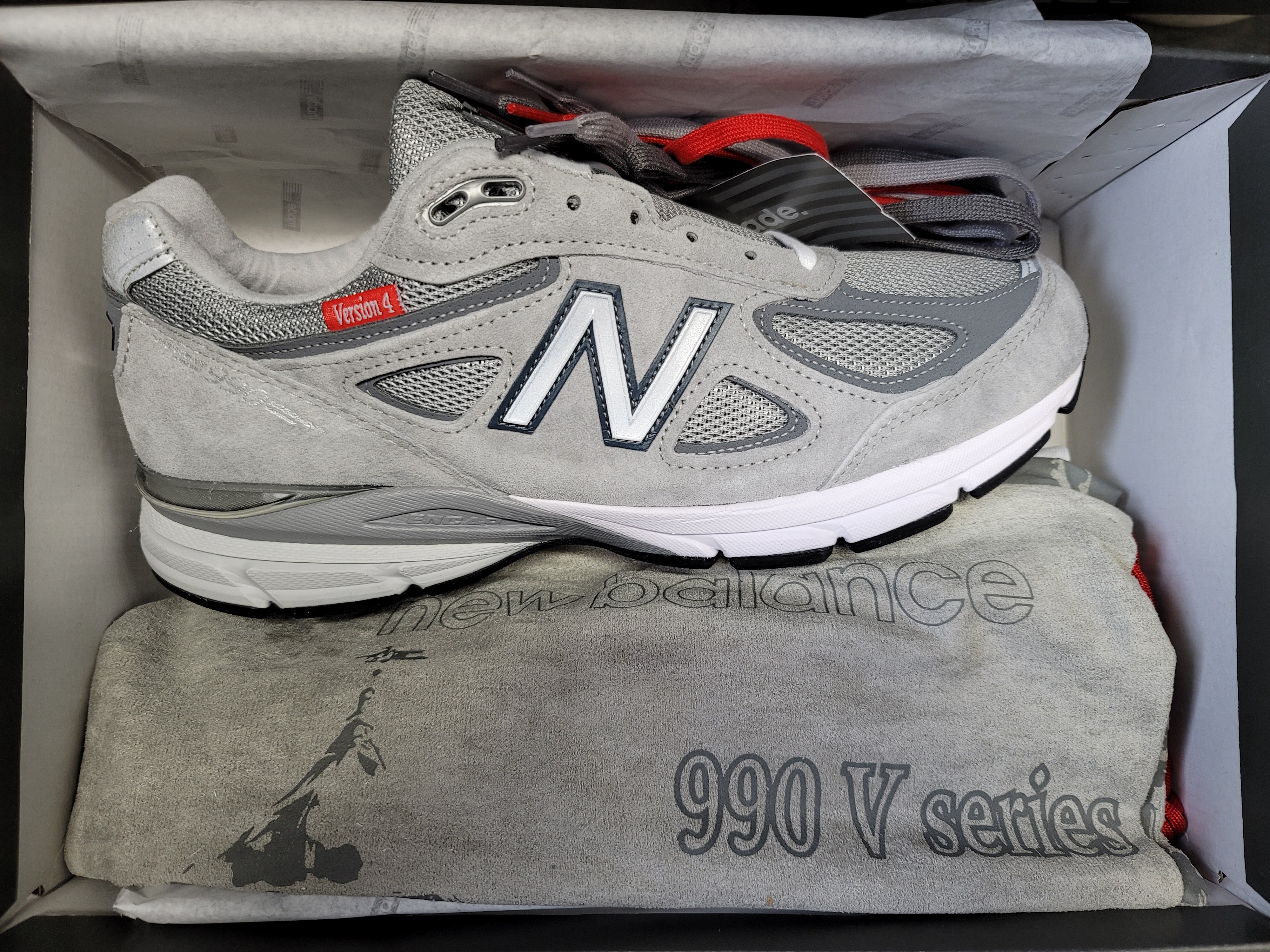 New Balance 990vs4 Made in USA Grey 착용 스타일