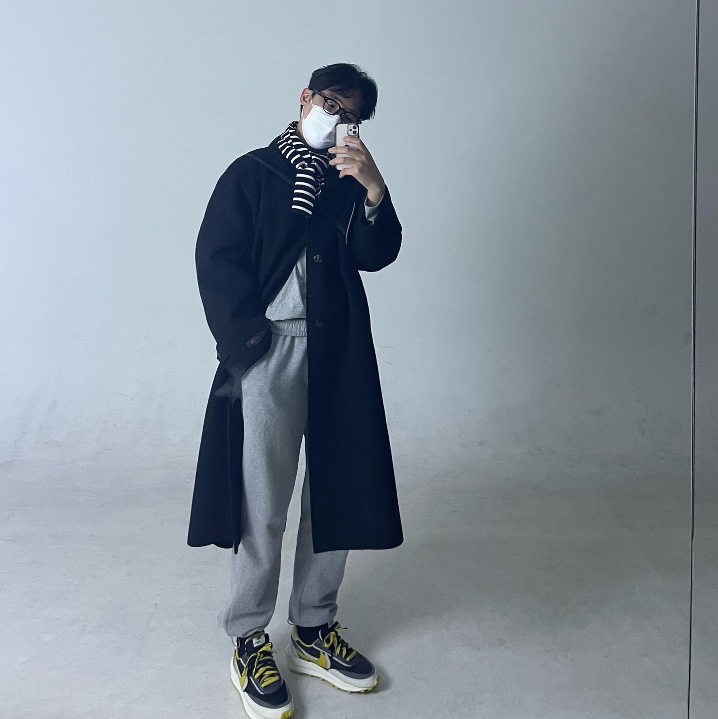 Nike x Sacai x Undercover LDWaffle Black Bright Citron 착용 스타일 - 1