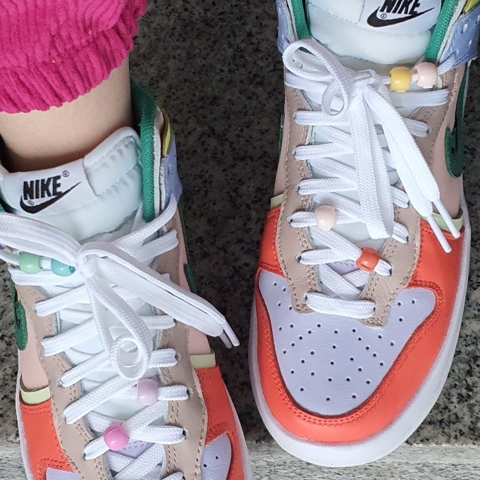 (W) Nike Dunk High Up Pastels 착용 스타일 - 3