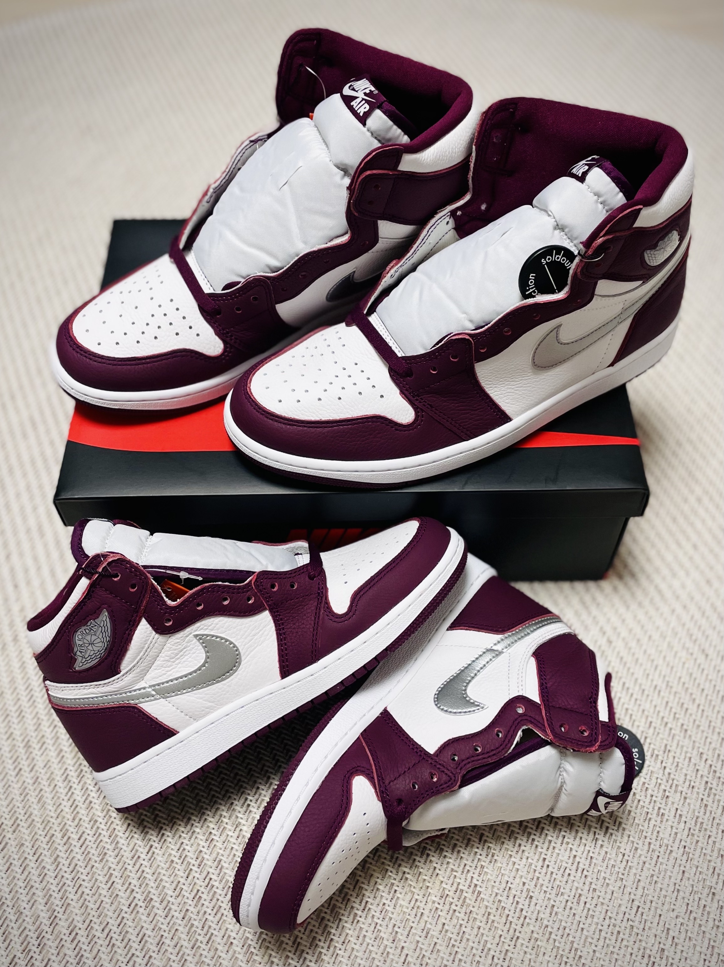 Jordan 1 Retro High OG Bordeaux, (GS) Jordan 1 Retro High OG Bordeaux 착용 스타일
