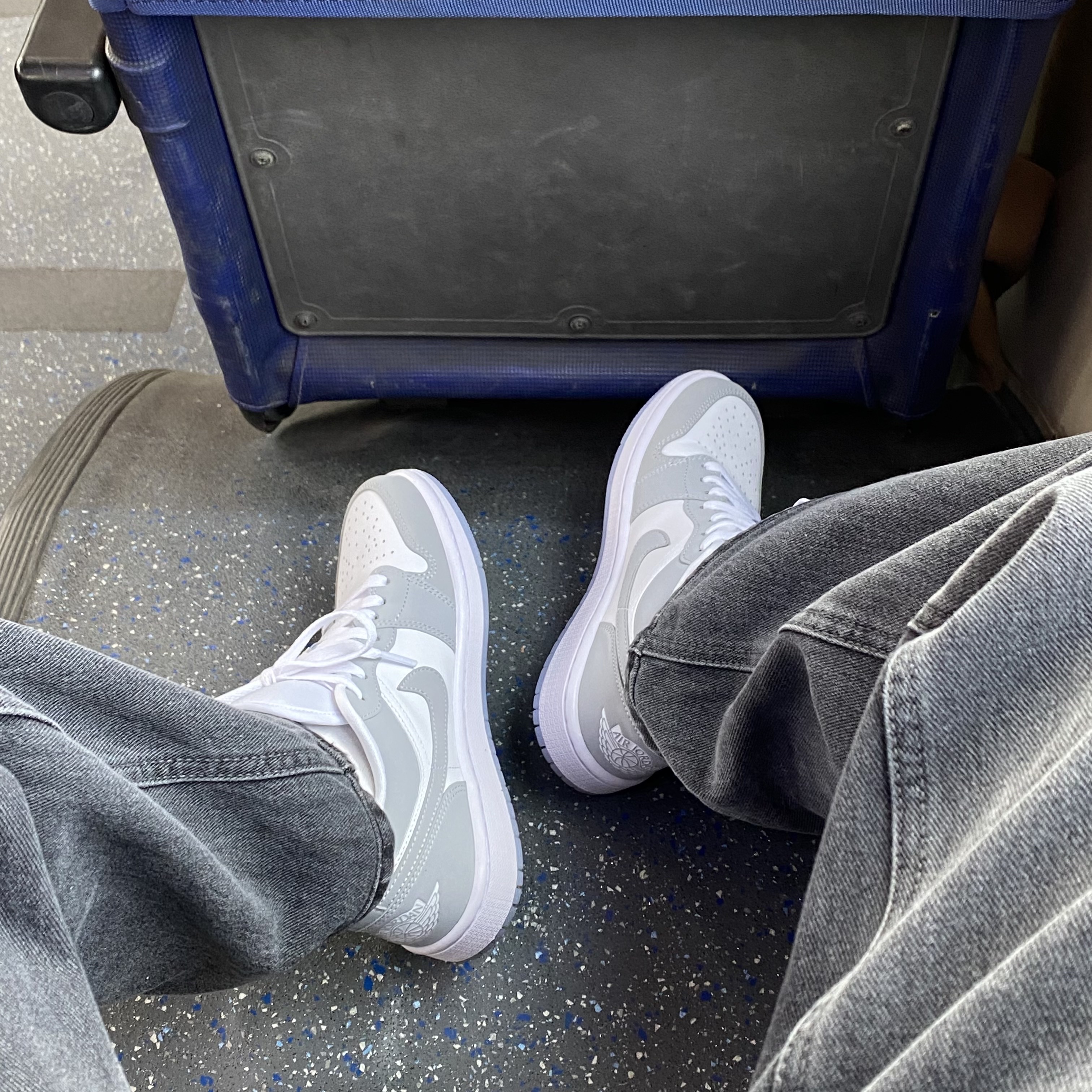 (W) Jordan 1 Low White Wolf Grey 착용 스타일 - 2