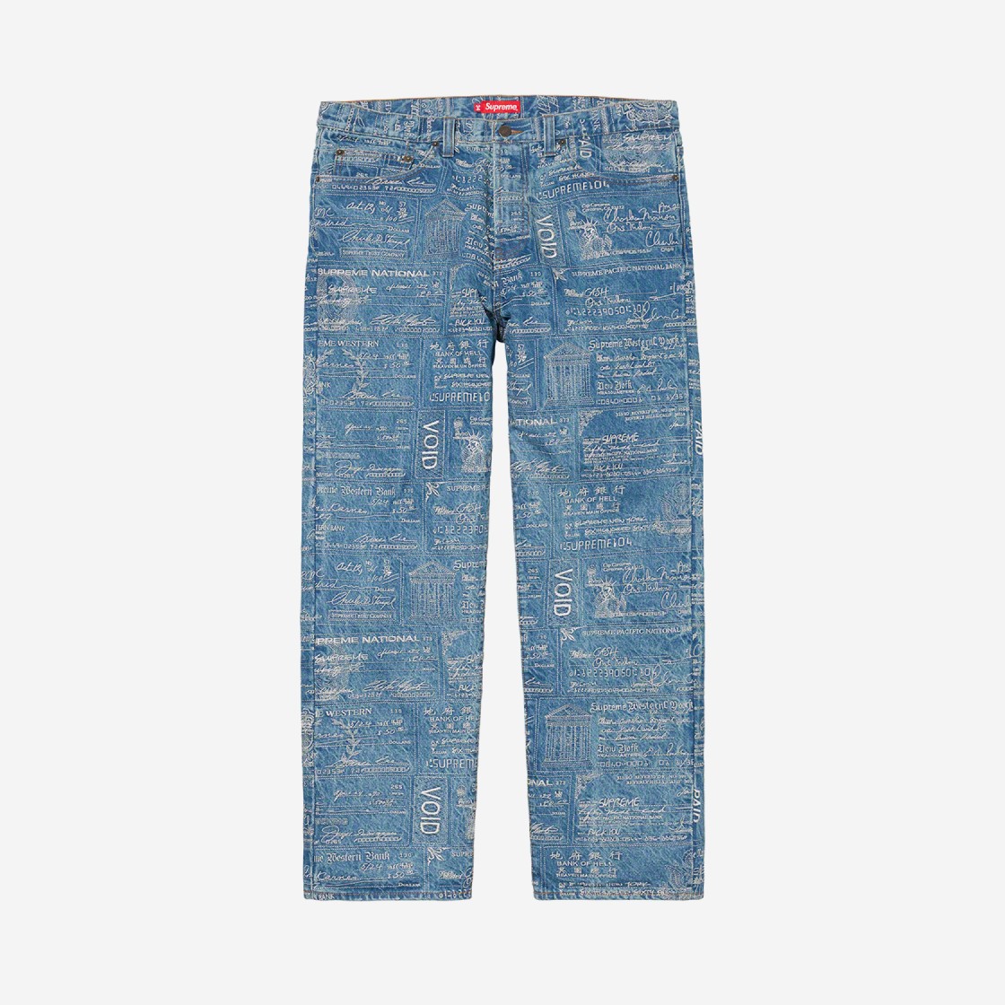 Supreme Checks Embroidered Jean Blue - 20SS 상세 이미지 1