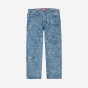 Supreme Checks Embroidered Jean Blue - 20SS