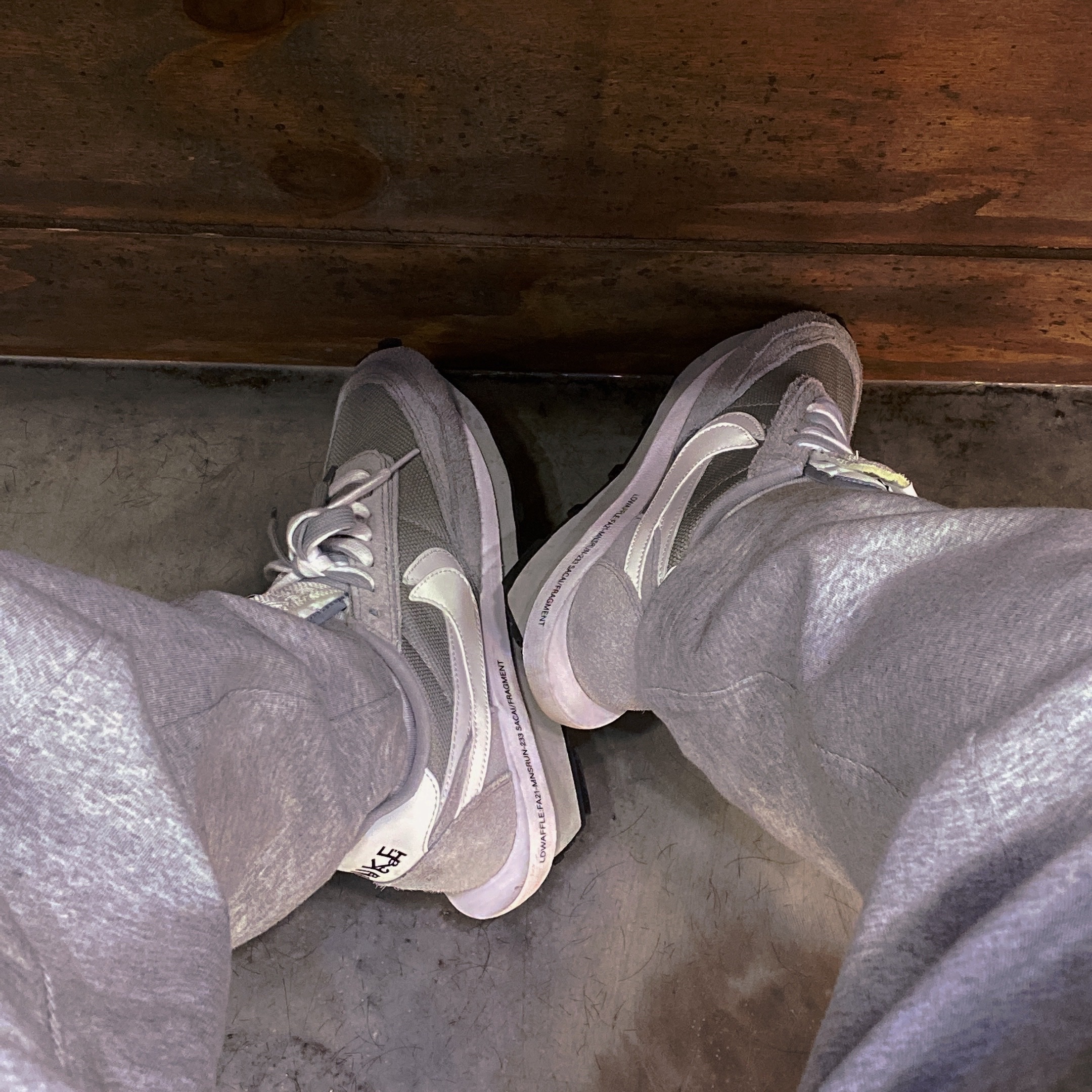 Nike x Sacai x Fragment LDWaffle Light Smoke Grey 착용 스타일