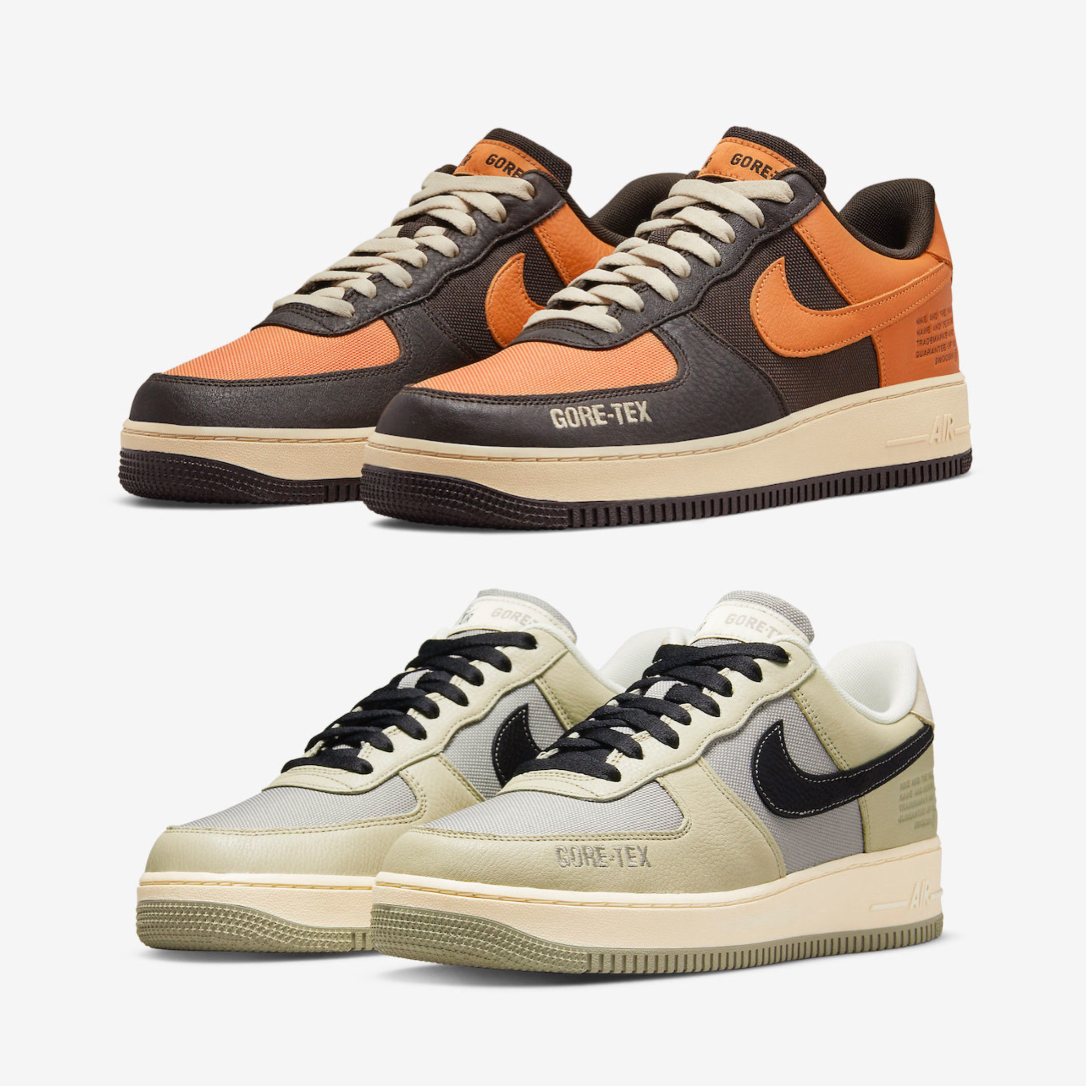 Nike Air Force 1 Low Gore-Tex Olive, Nike Air Force 1 Low Gore-Tex Brown Curry 착용 스타일 - 2