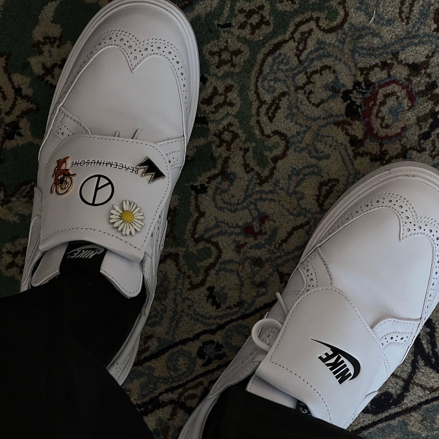 Nike x Peaceminusone Kwondo1 White 착용 스타일 - 1