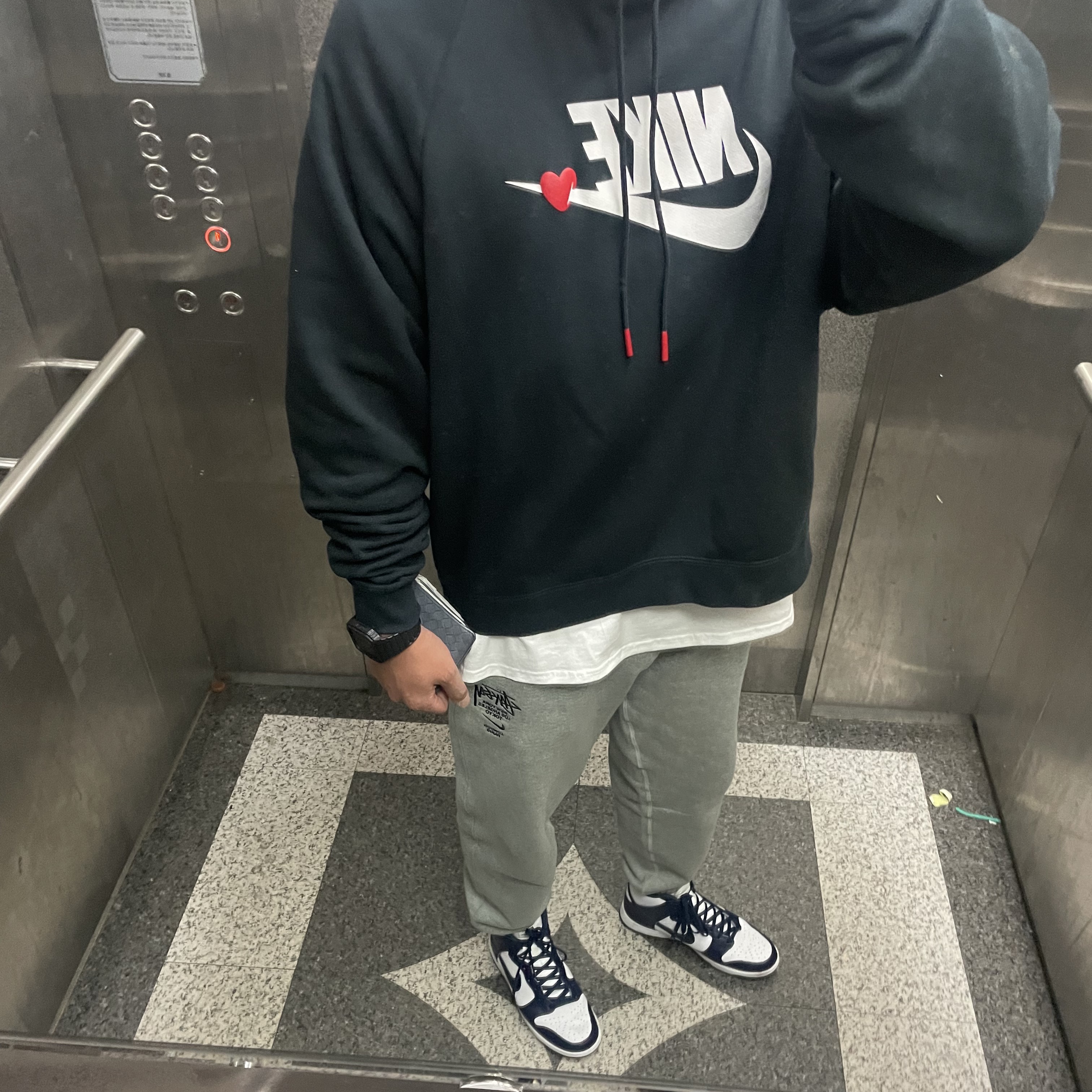 Nike x Stussy NRG ZR Fleece Pants Heather Grey - US/EU 착용 스타일 - 2
