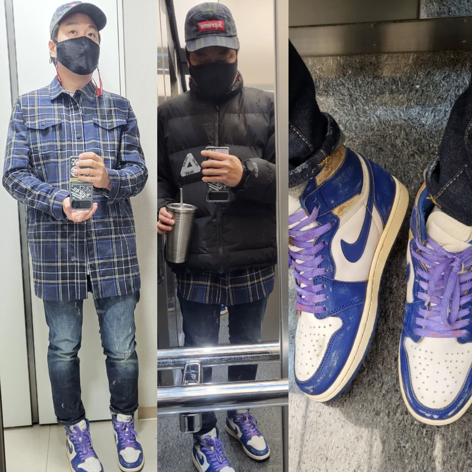 Palace Gore-Tex Infinium Puffa Black - 20FW 착용 스타일 - 2