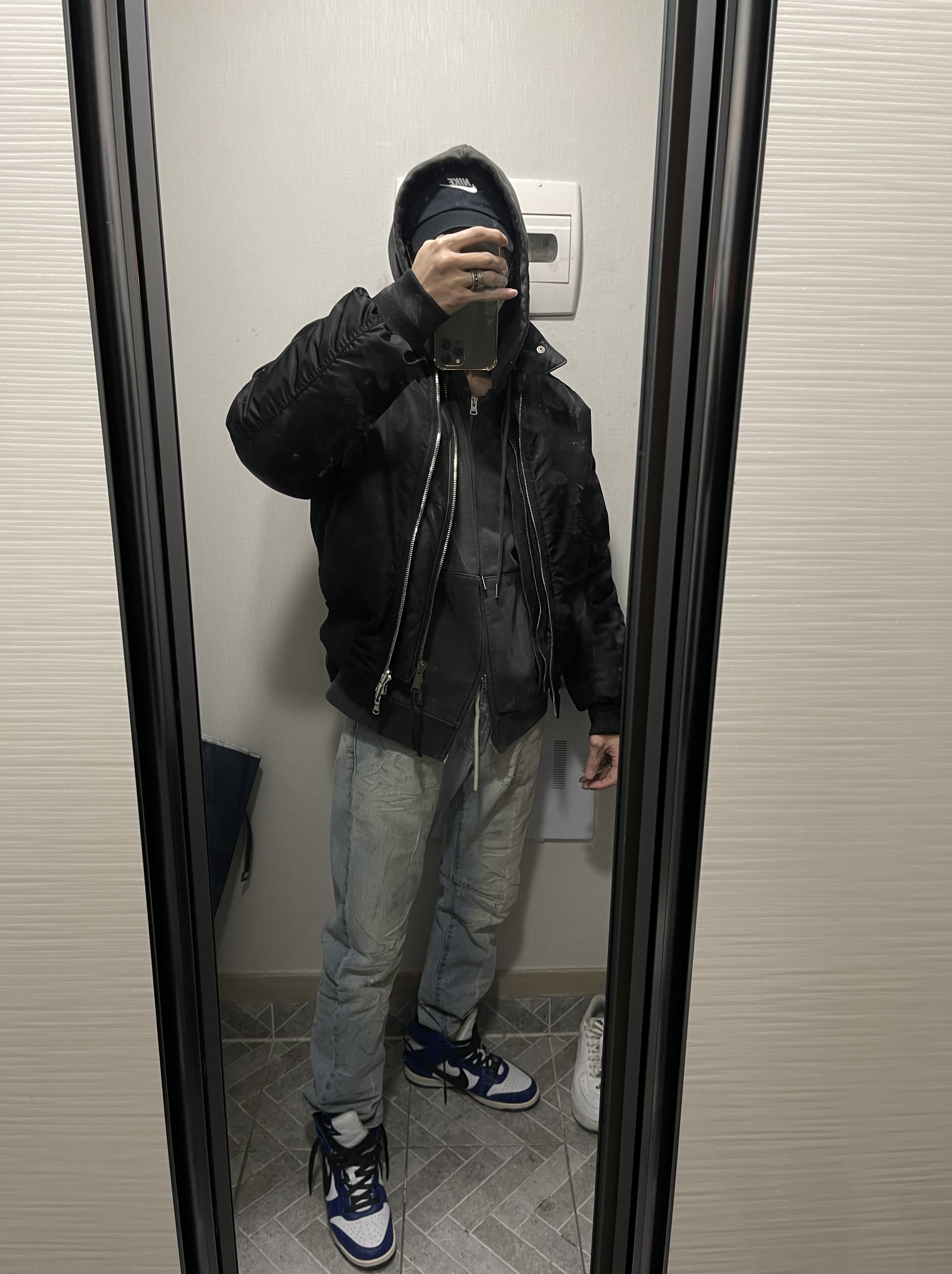 Nike x Ambush Dunk High Deep Royal Blue, Nike Heritage 86 Futura Washed Cap Black White 착용 스타일
