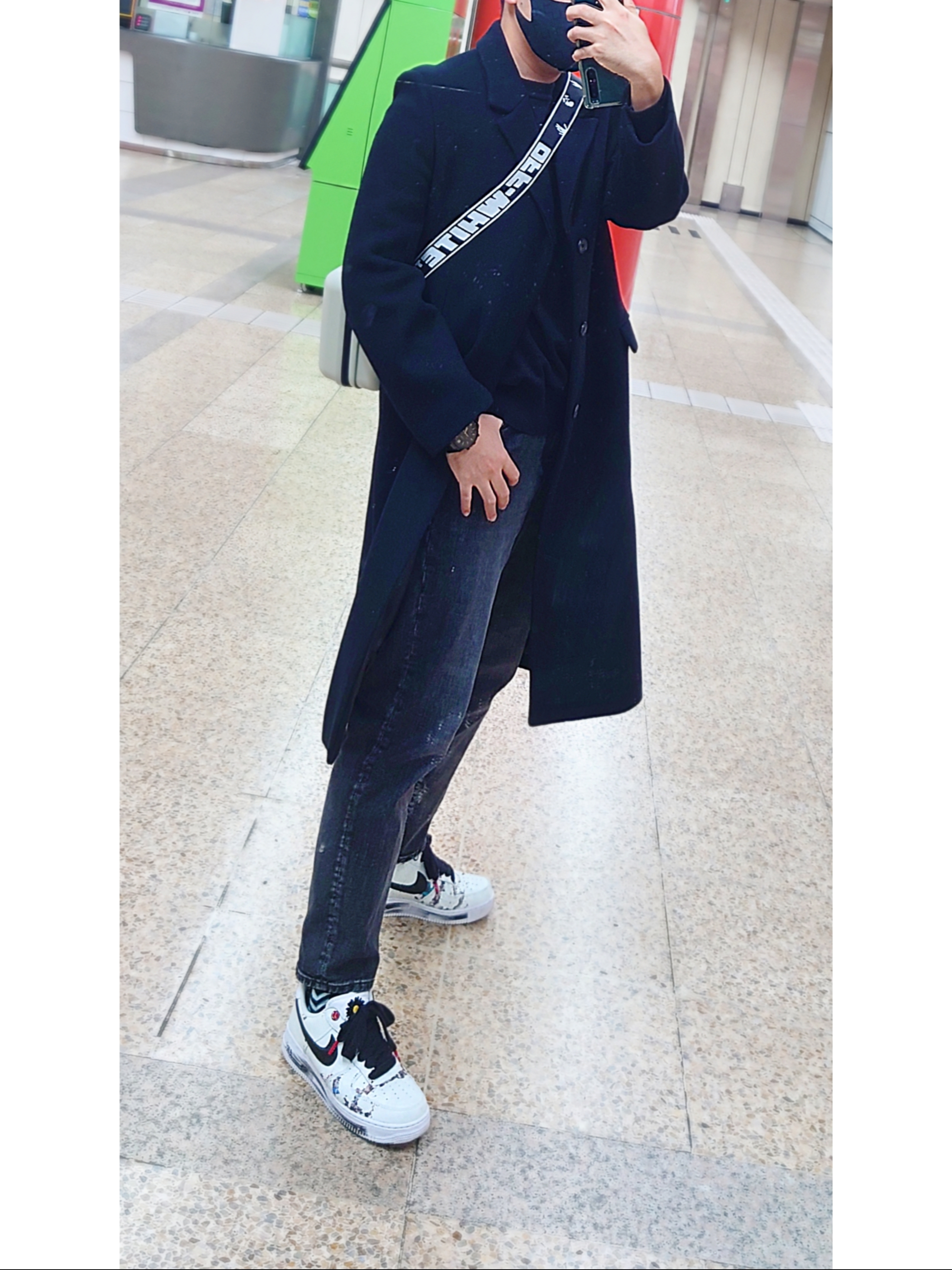 Nike x Peaceminusone Air Force 1 Low Para-Noise 2.0, Off-White x Amore Pacific Protection Box (Without Cosmetics) 착용 스타일