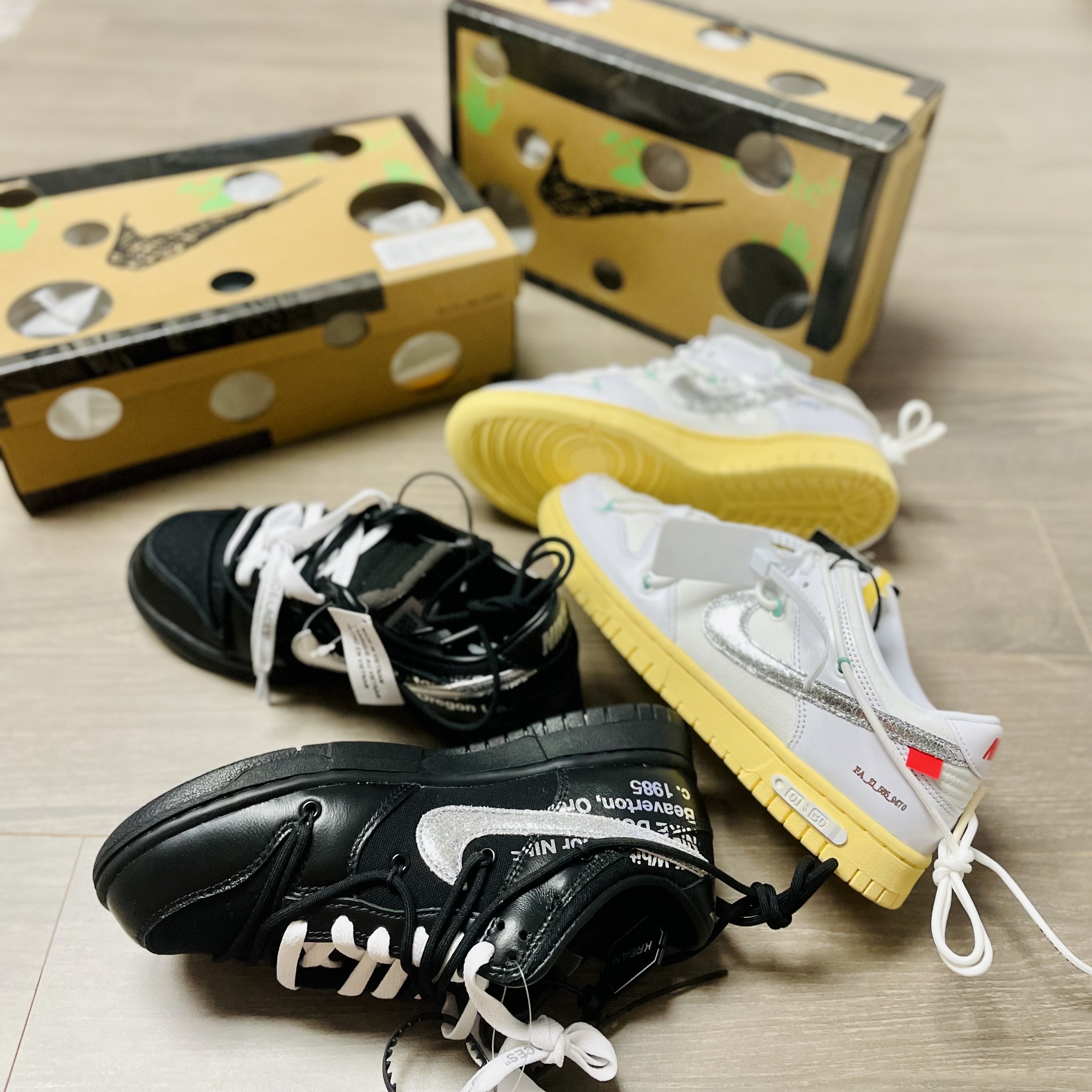 Nike x Off-White Dunk Low The 50 - Lot 1, Nike x Off-White Dunk Low The 50 - Lot 50 착용 스타일