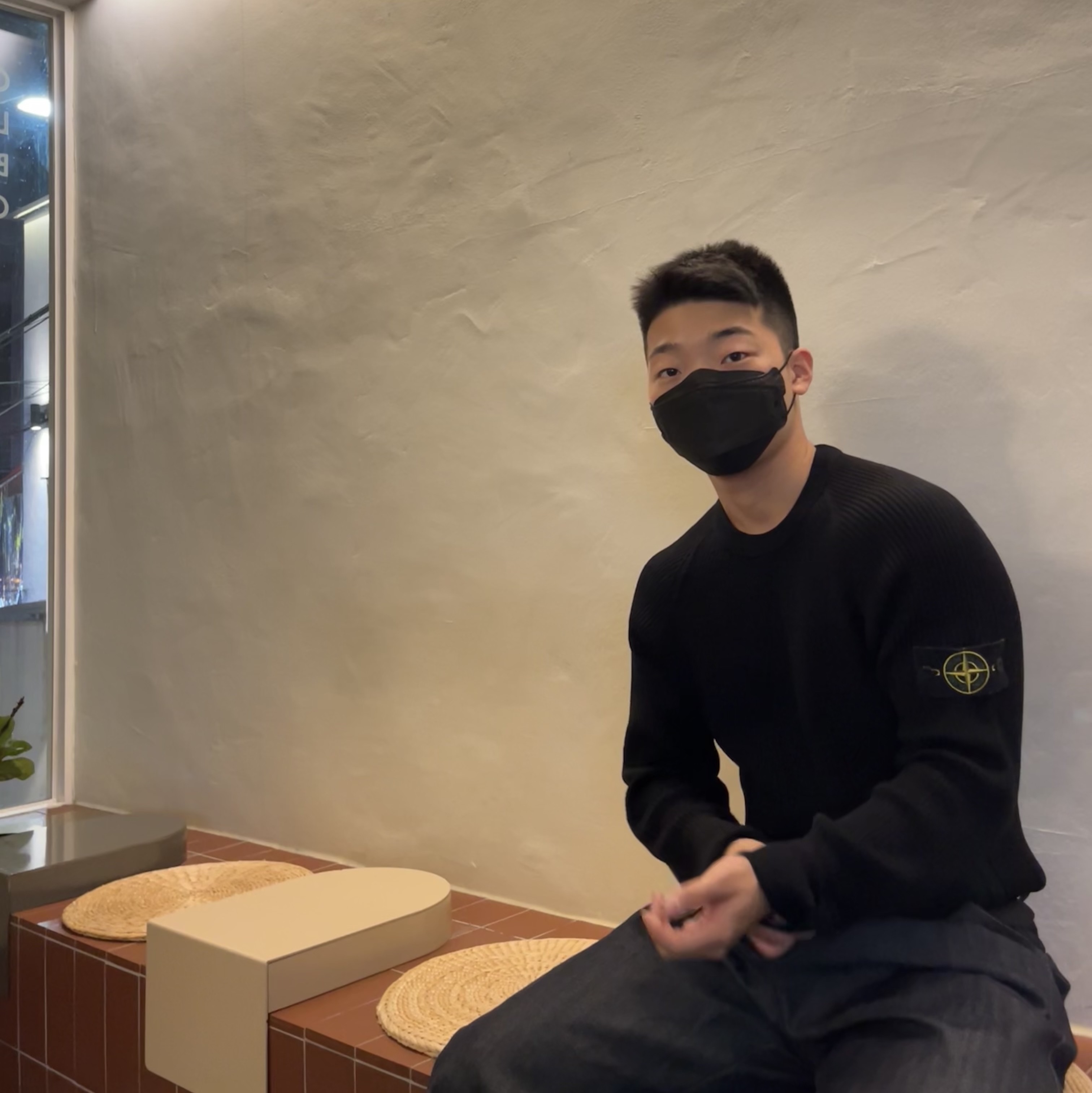 Stone Island 526C4 Light Wool Crewneck Knit Black - 20FW 착용 스타일 - 3