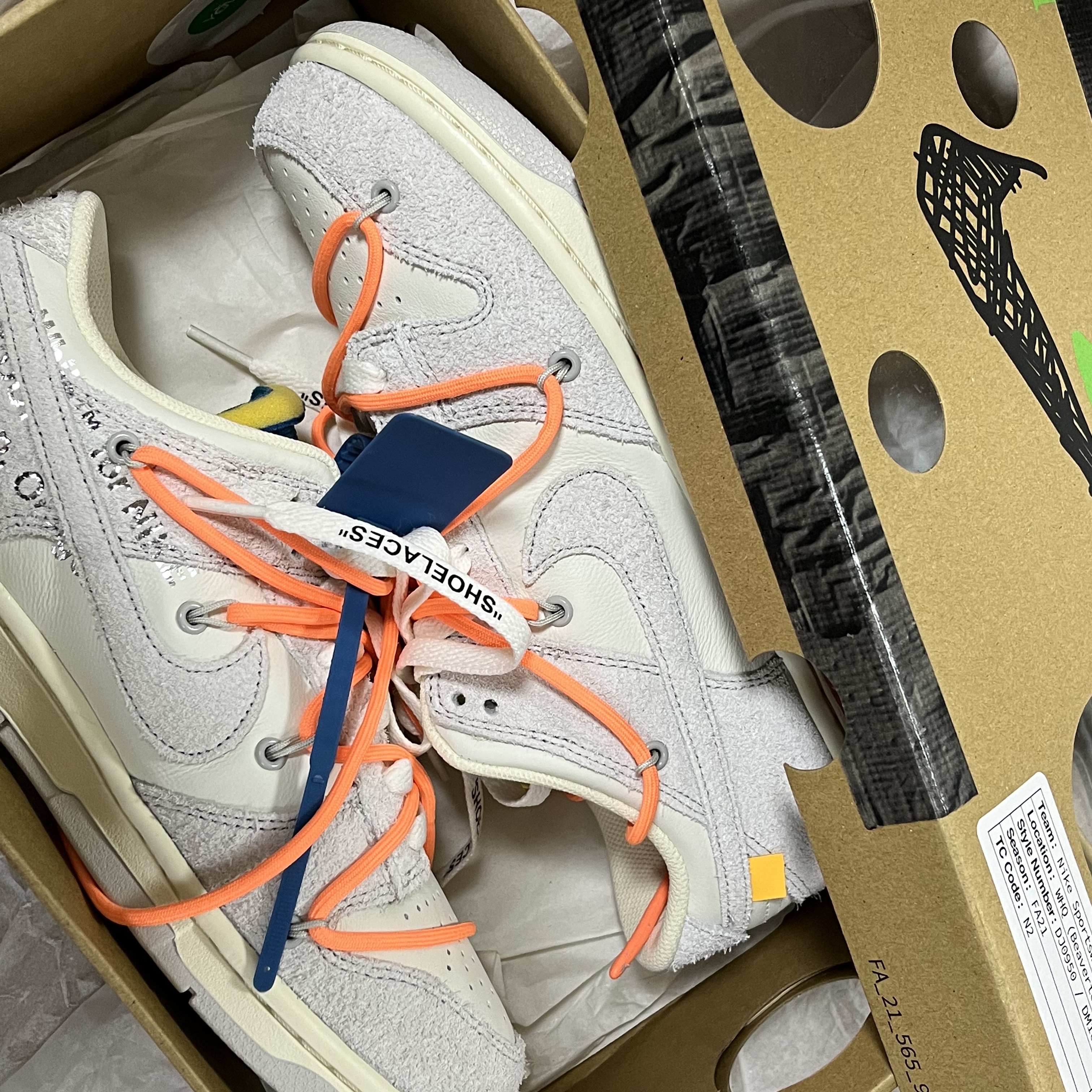 Nike x Off-White Dunk Low The 50 - Lot 19 착용 스타일 - 4
