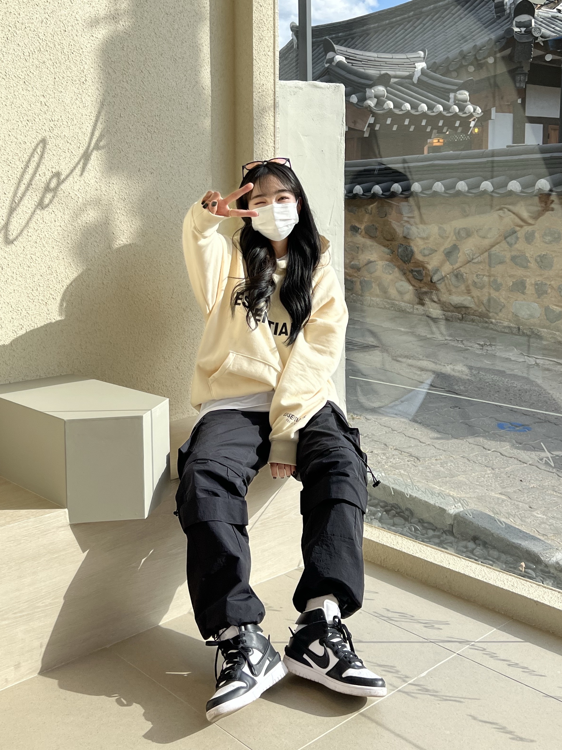 Nike x Ambush Dunk High Black, Essentials 3D Silicon Applique Pullover Hoodie Buttercream 2020 착용 스타일