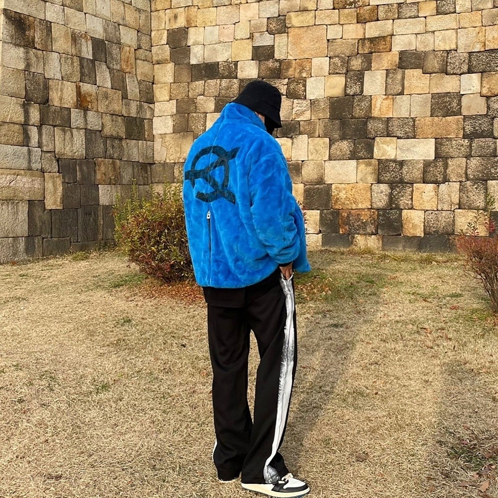 Jordan 1 x Travis Scott x Fragment Retro Low OG SP Military Blue 착용 스타일
