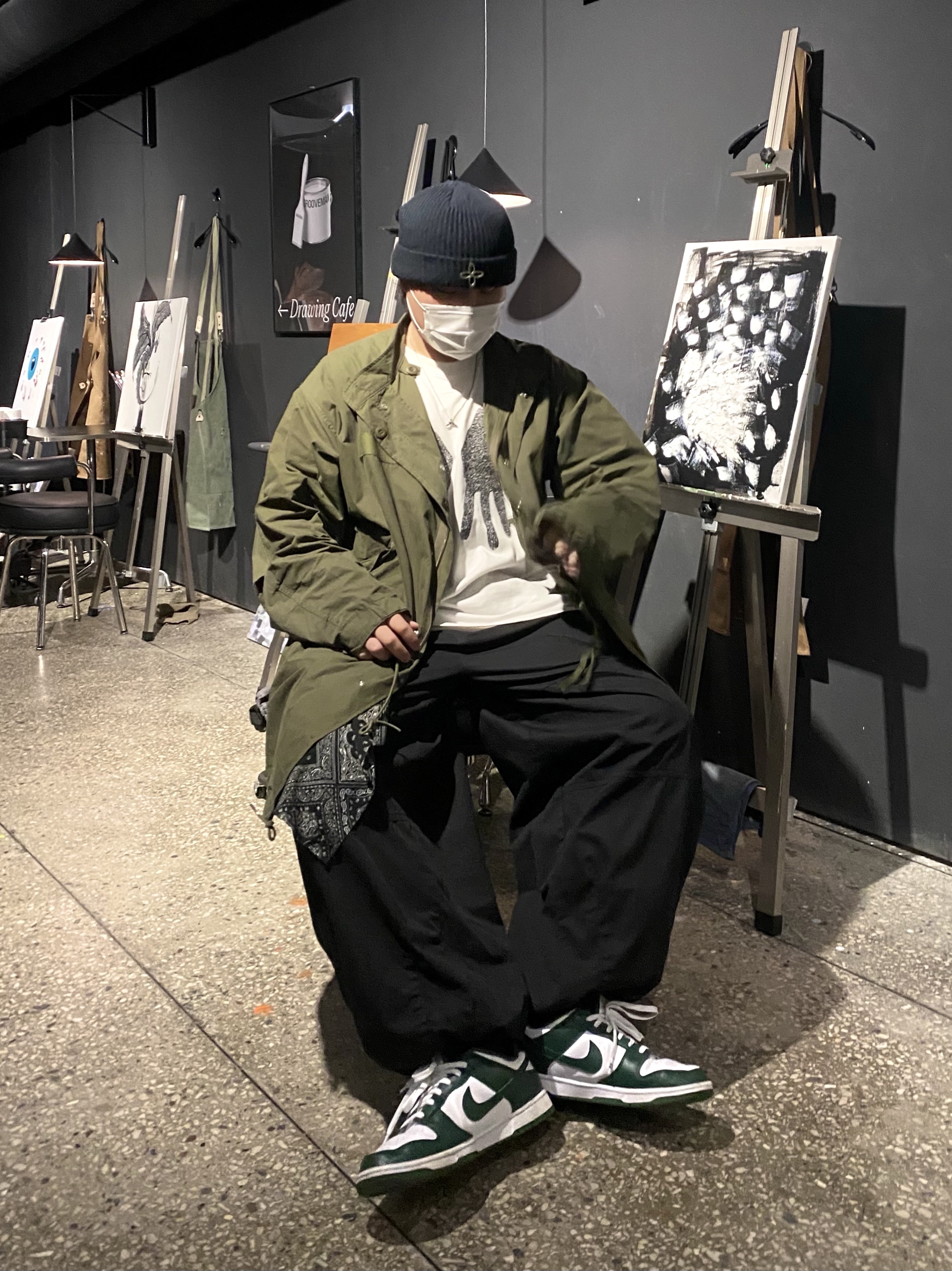 Nike Dunk Low Retro Varsity Green 착용 스타일