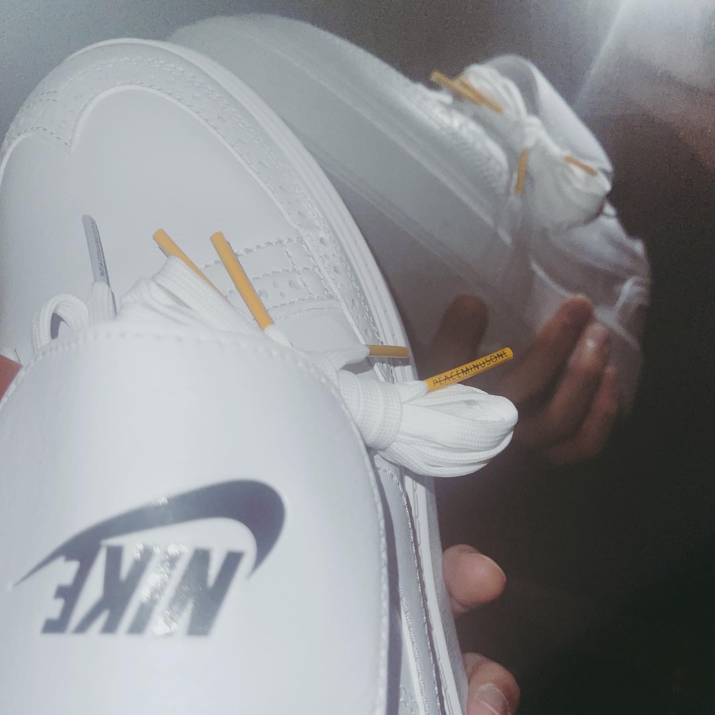 Nike x Peaceminusone Kwondo1 White 착용 스타일 - 2