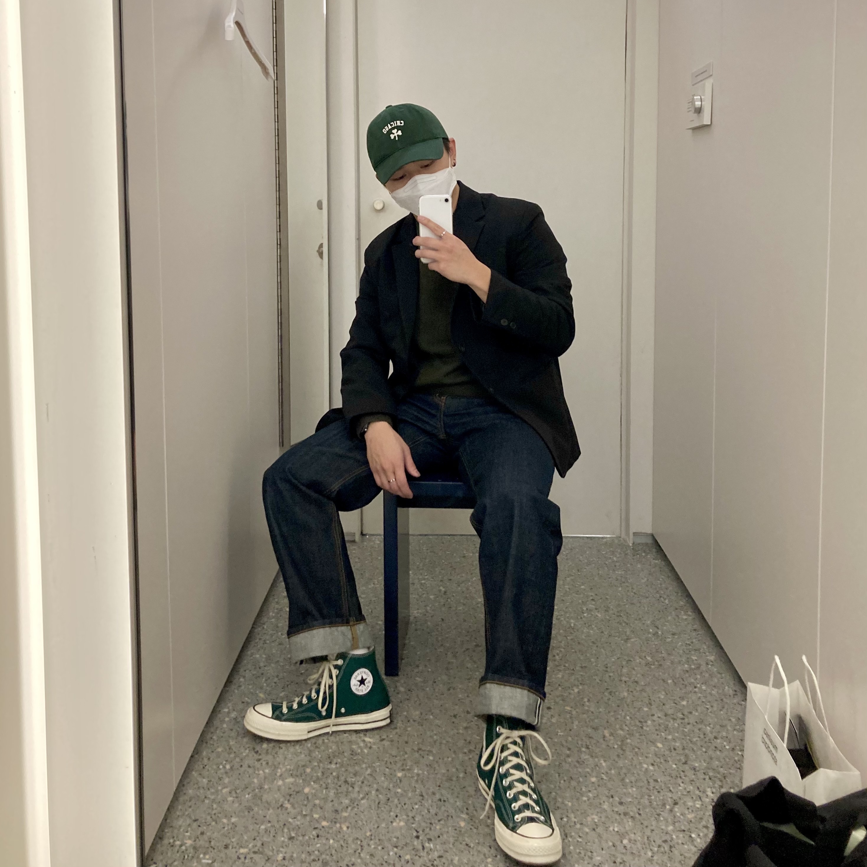 Converse Chuck 70 High Midnight Clover 착용 스타일