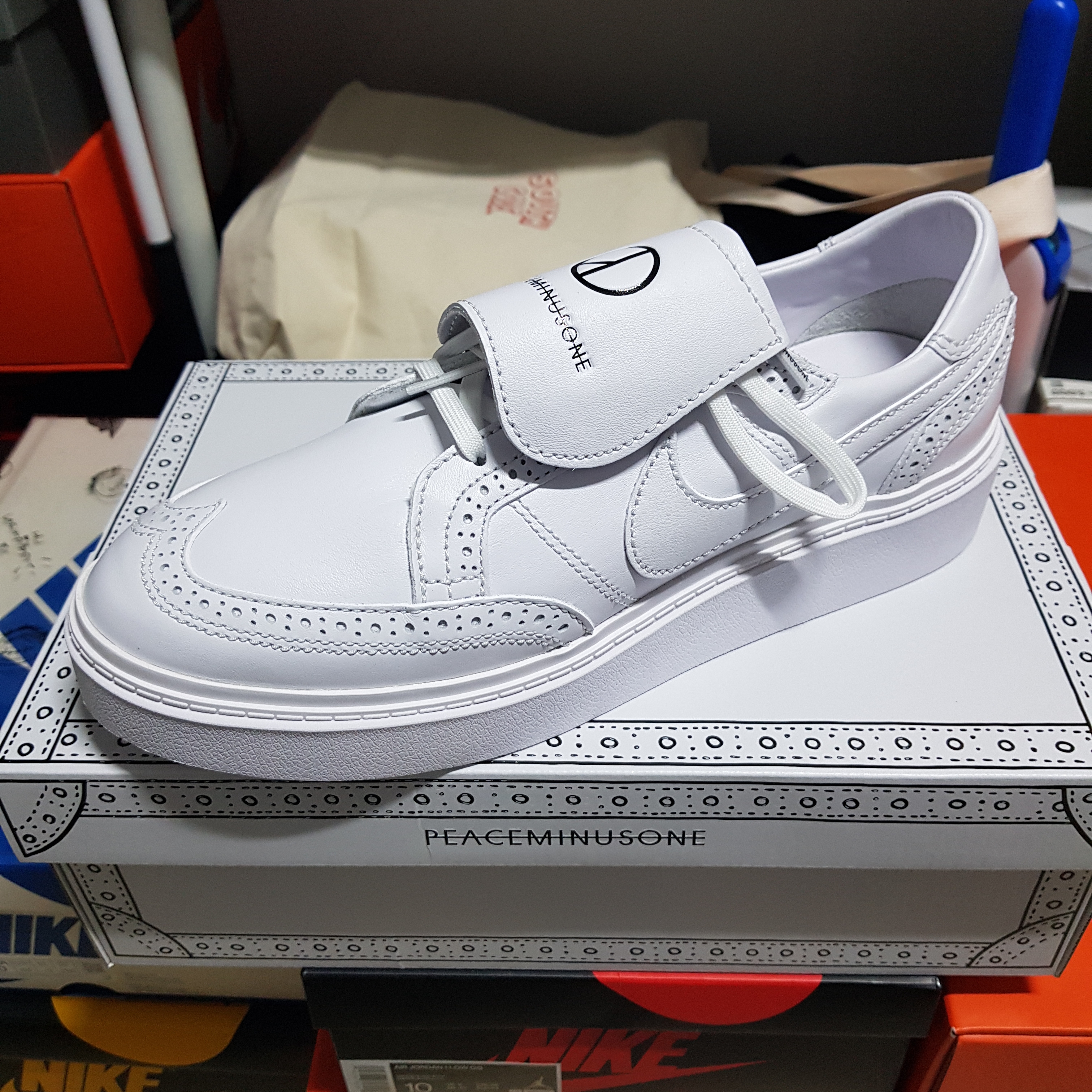 Nike x Peaceminusone Kwondo1 White 착용 스타일 - 2