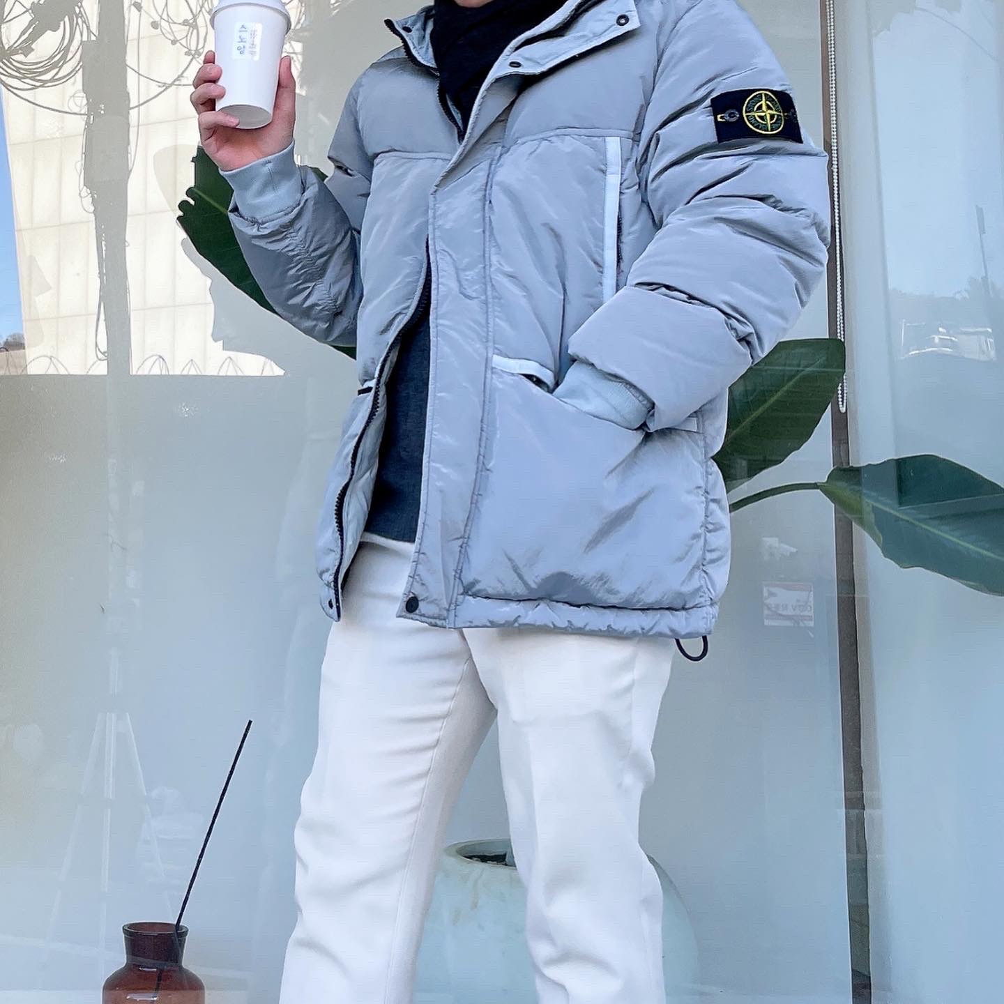 Stone Island 44508 Nylon Metal Down-TC Jacket Light Grey - 21FW, Nike x Off-White Dunk Low The 50 - Lot 49 착용 스타일 - 2