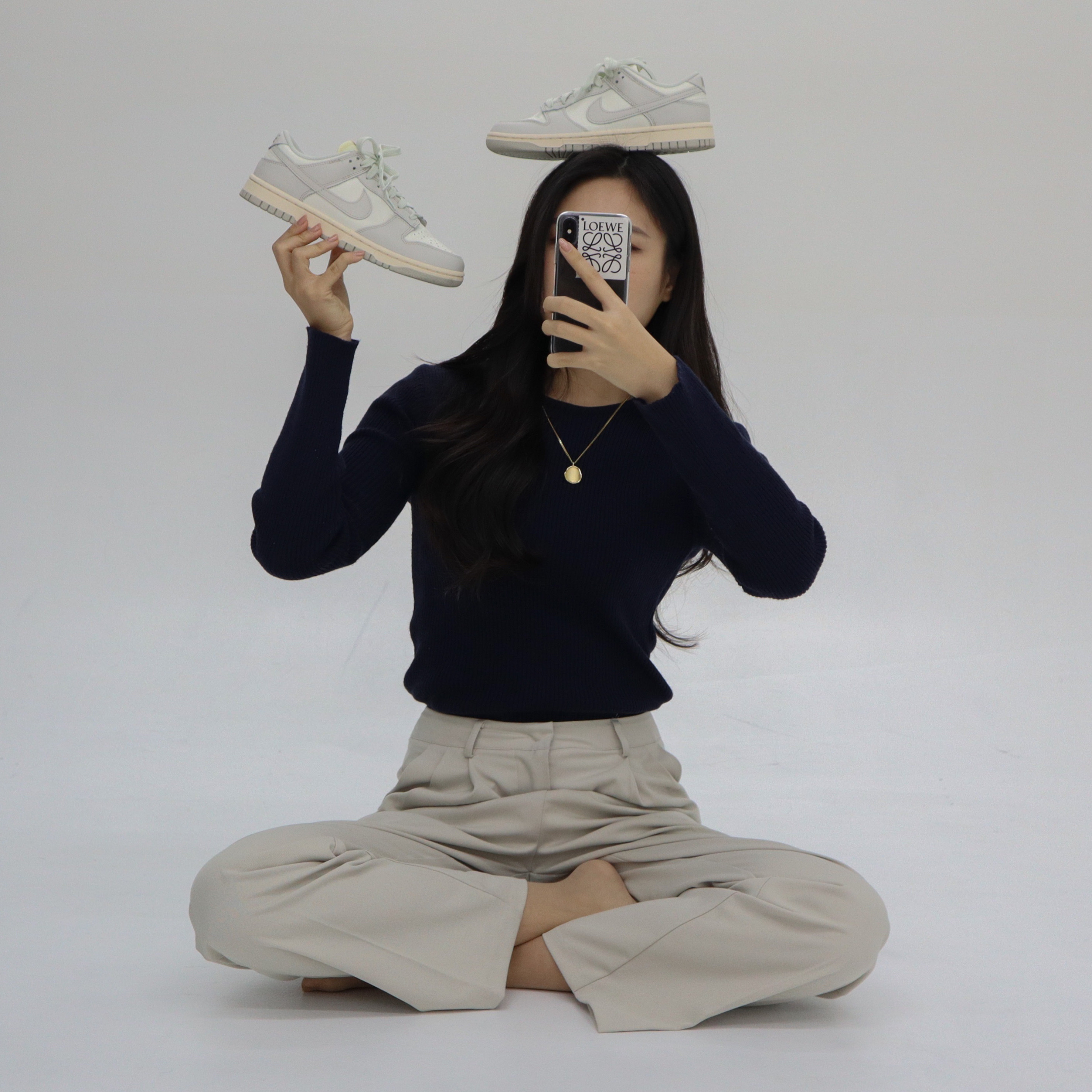 (W) Nike Dunk Low Light Bone 착용 스타일