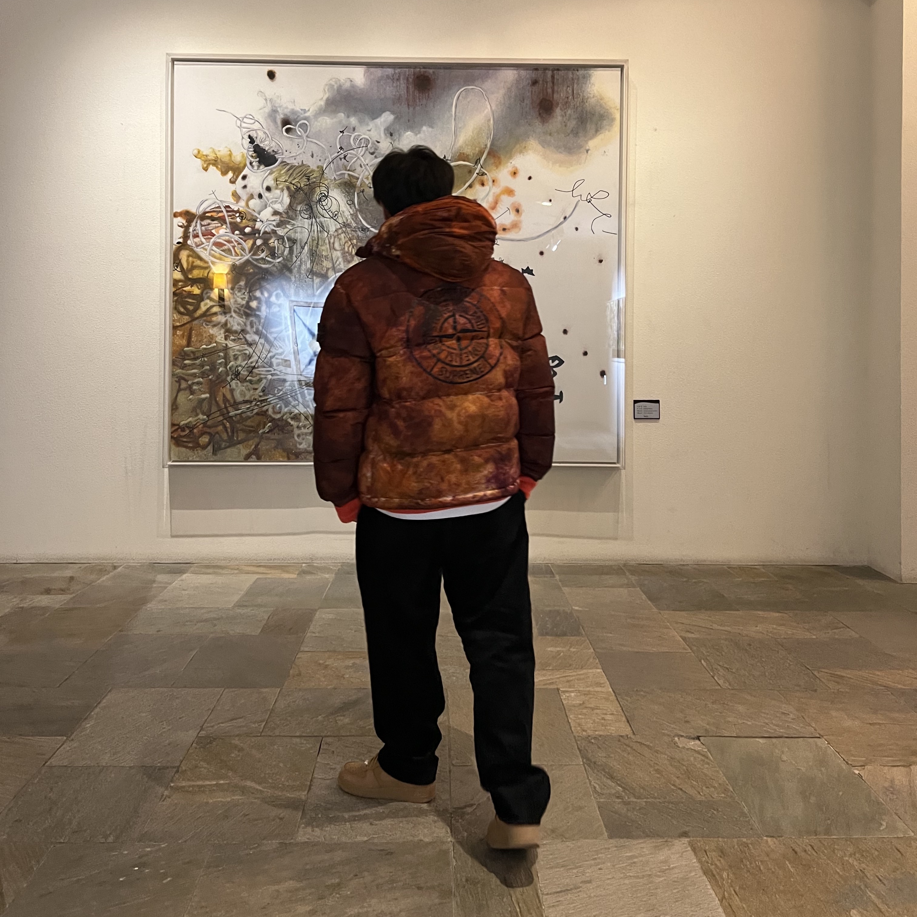Supreme x Stone Island Painted Camo Crinkle Down Jacket Coral - 20FW, Nike x Supreme Air Force 1 Low Flax 착용 스타일 - 2
