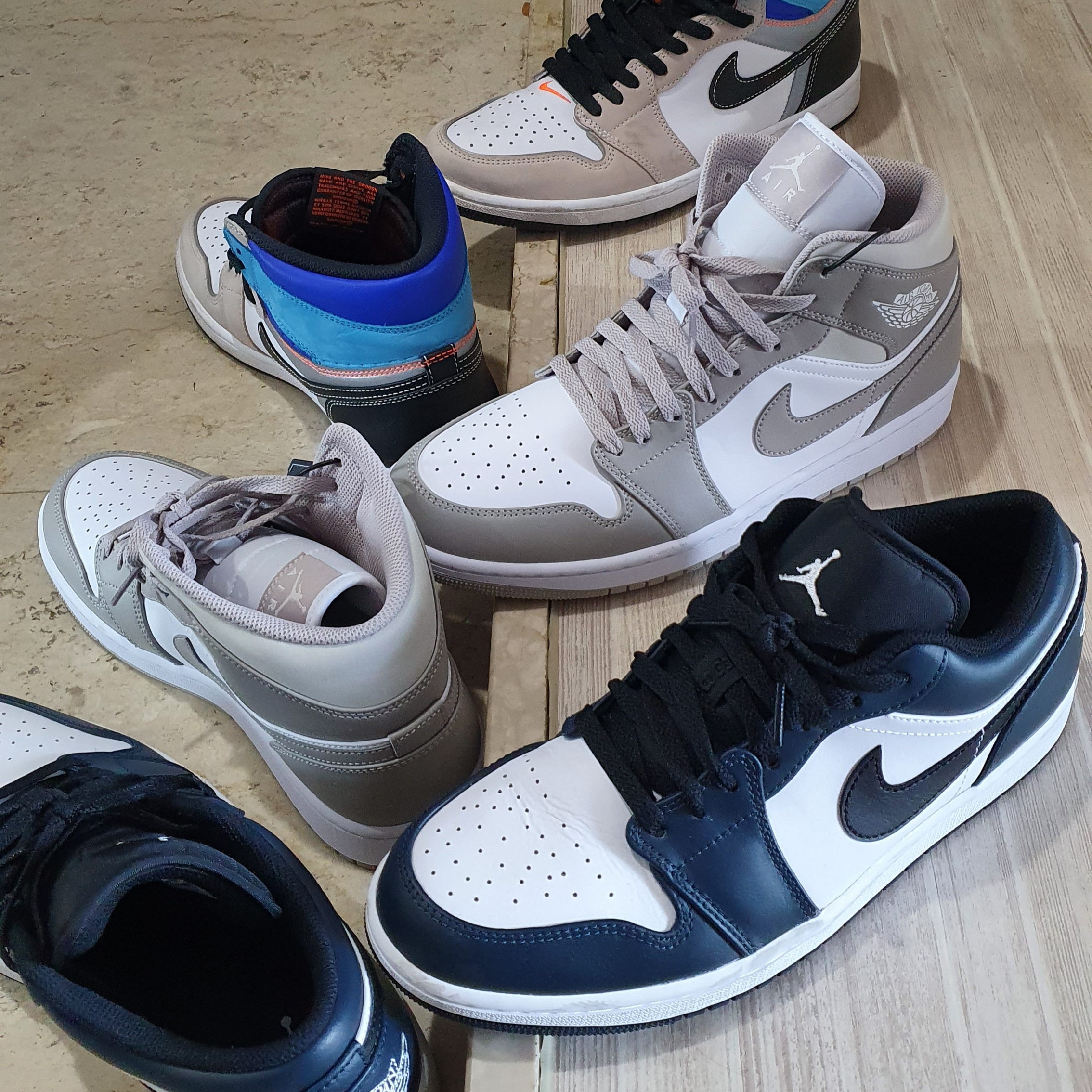 Jordan 1 Low Dark Teal, Jordan 1 Mid College Grey 착용 스타일