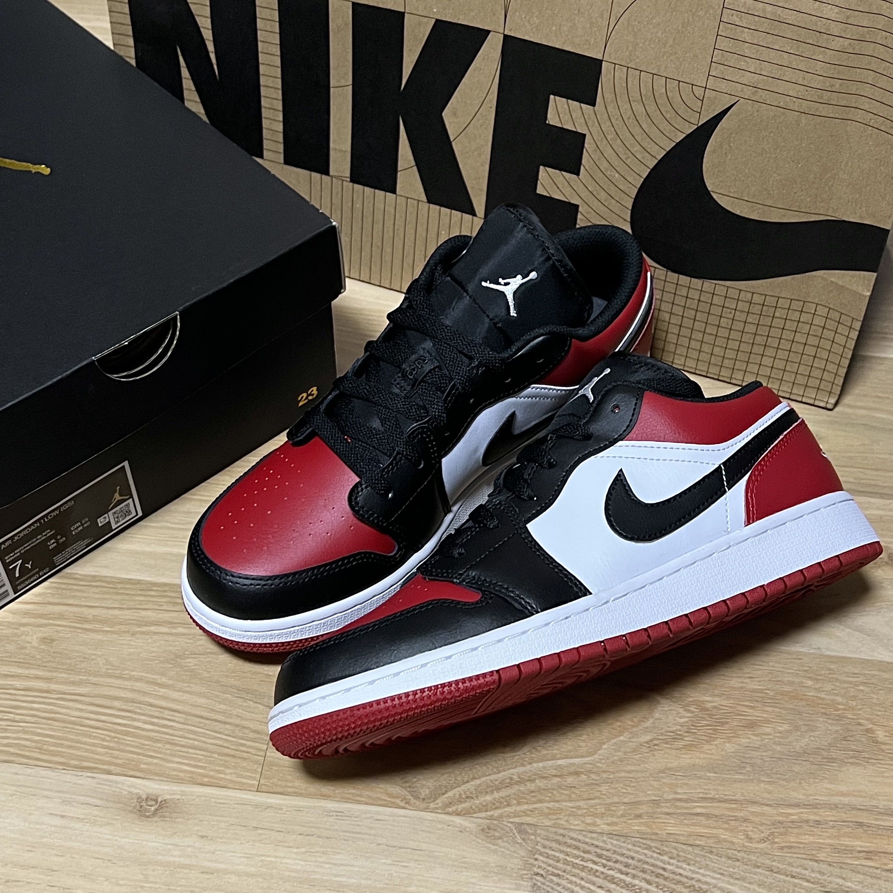 (GS) Jordan 1 Low Bred Toe 착용 스타일