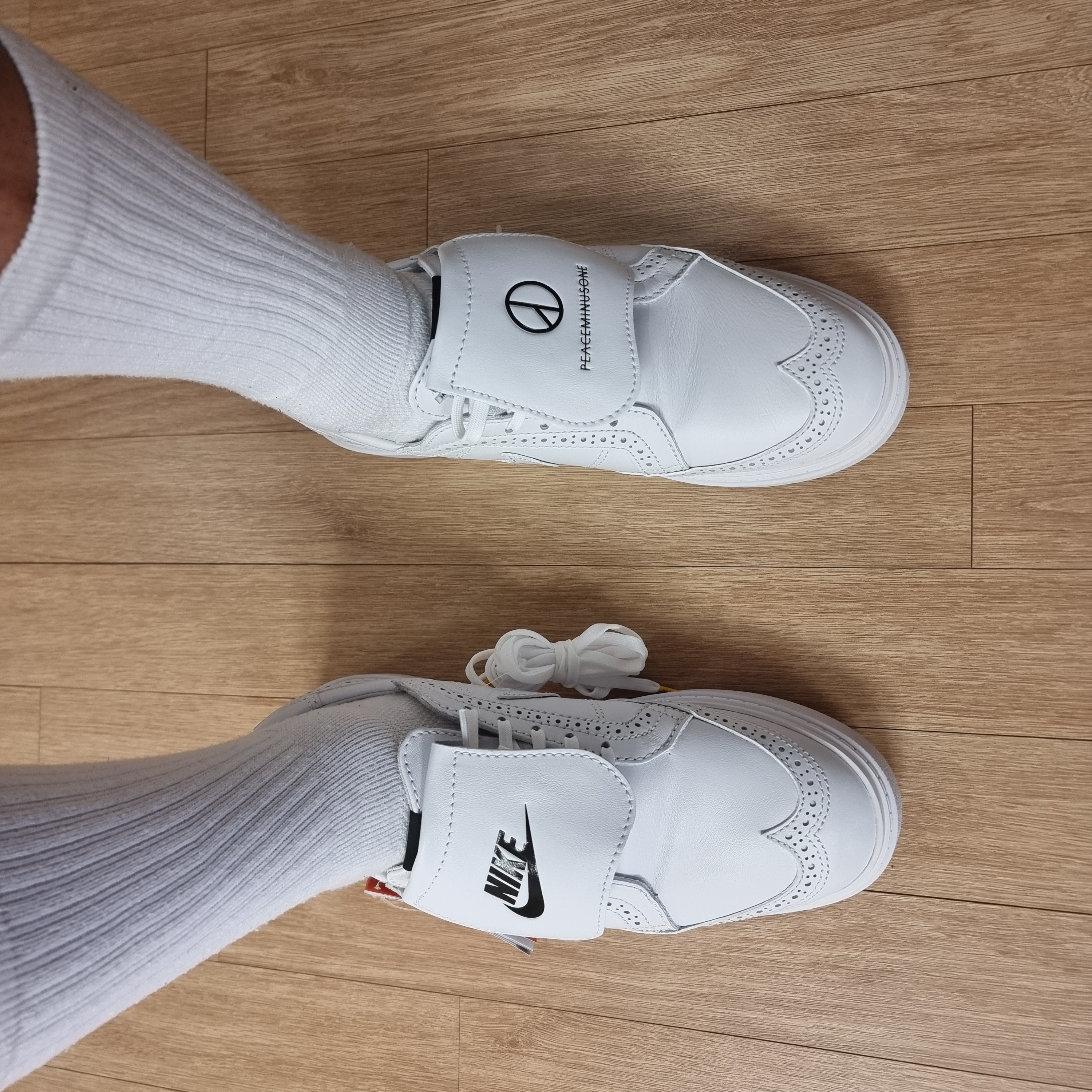 Nike x Peaceminusone Kwondo1 White 착용 스타일 - 1