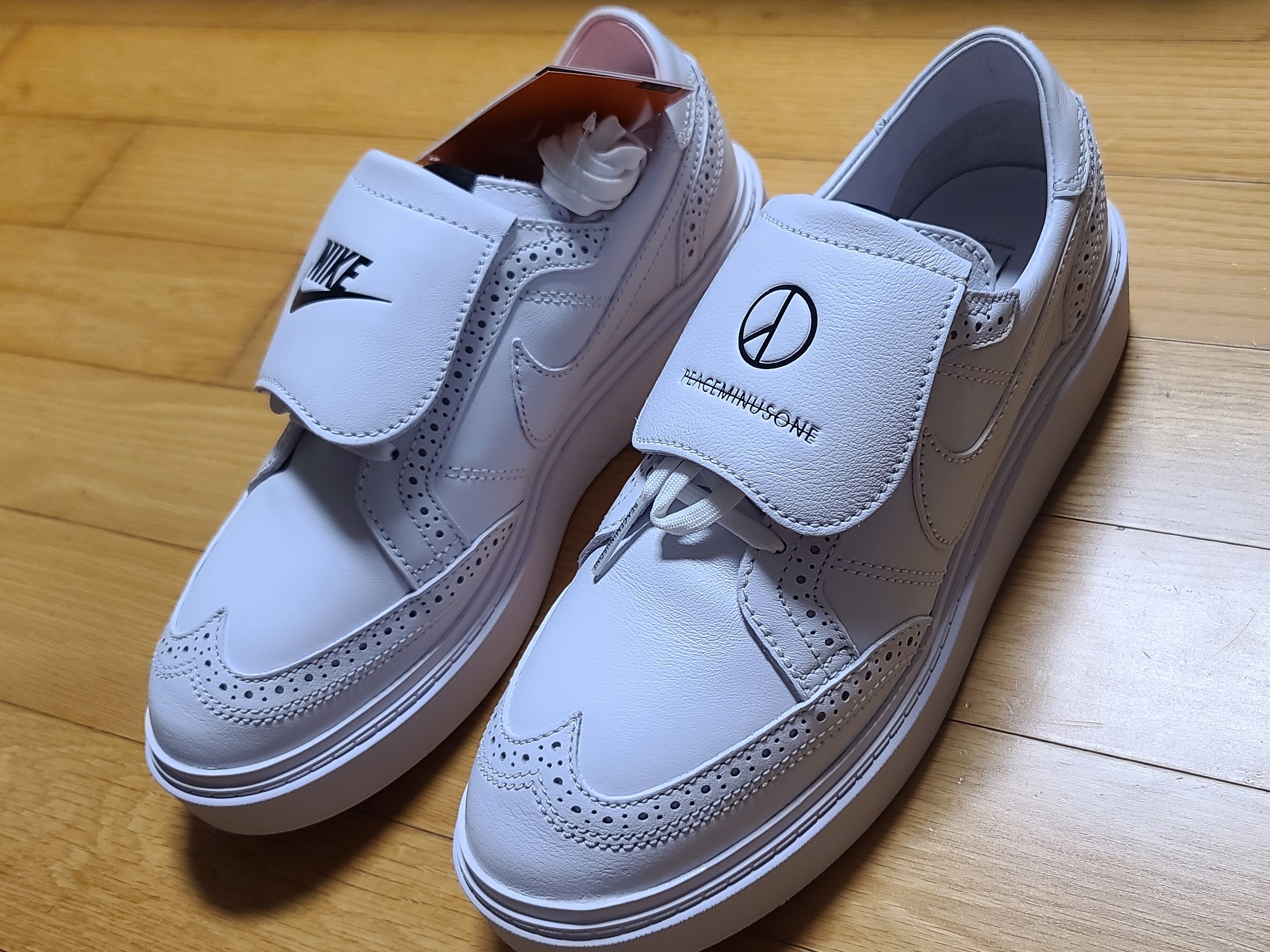 Nike x Peaceminusone Kwondo1 White 착용 스타일 - 3