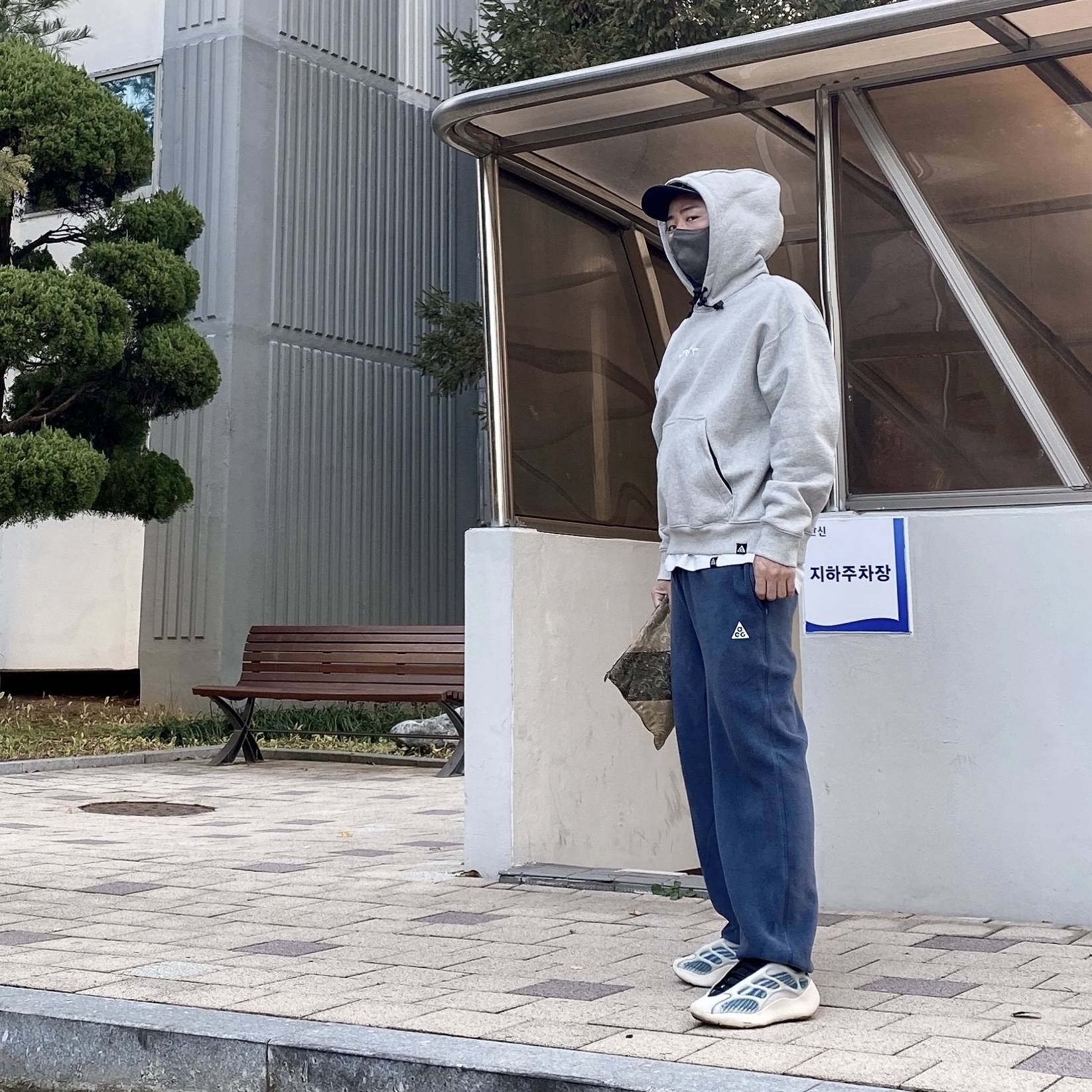 Nike NRG ACG Tailwind Cap Black, Nike NRG ACG GPX Dolphin Hoodie Grey - Asia 착용 스타일 - 1