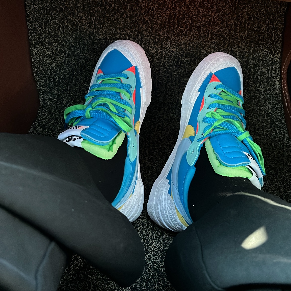 Nike x Sacai x Kaws Blazer Low Neptune Blue 착용 스타일