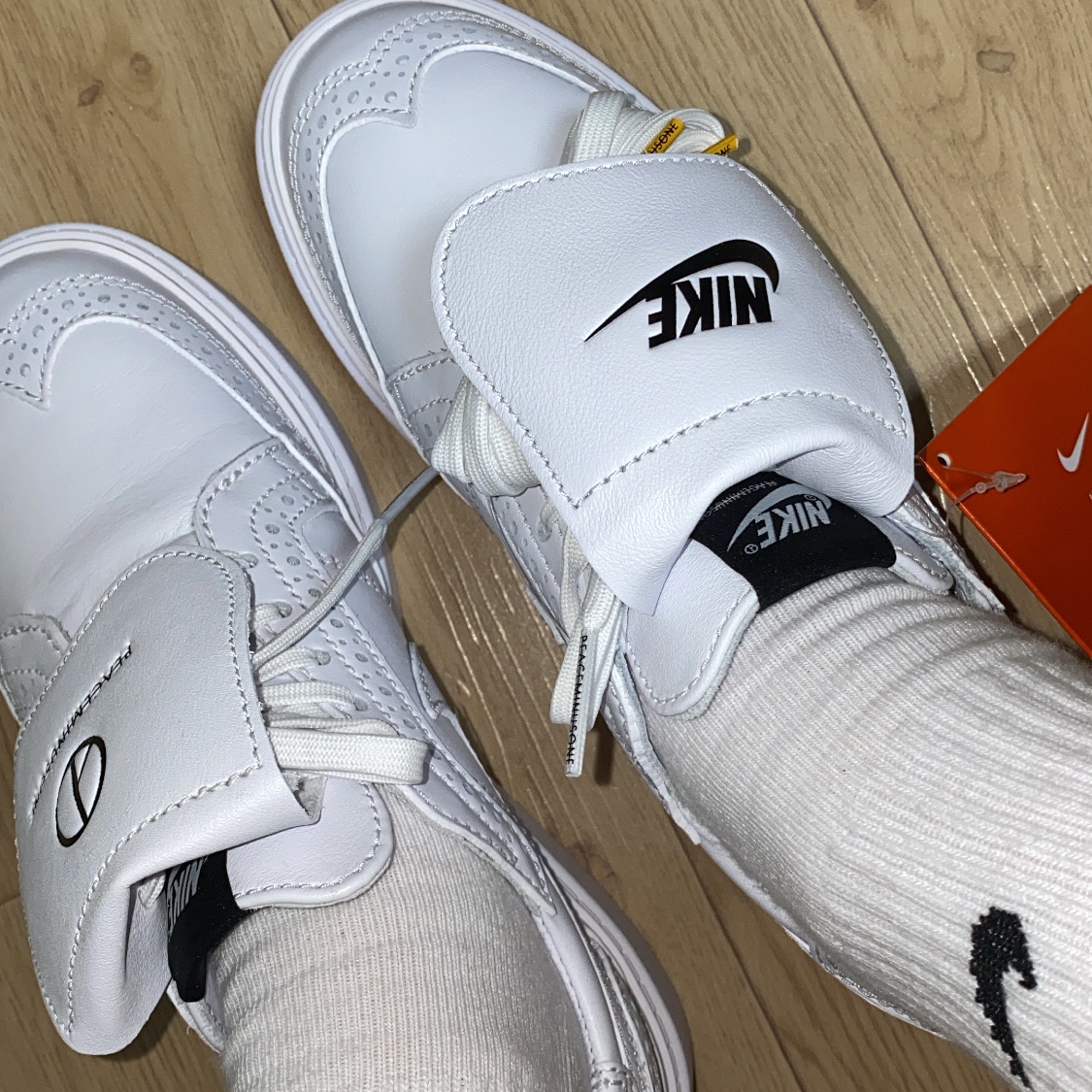 Nike x Peaceminusone Kwondo1 White 착용 스타일 - 3