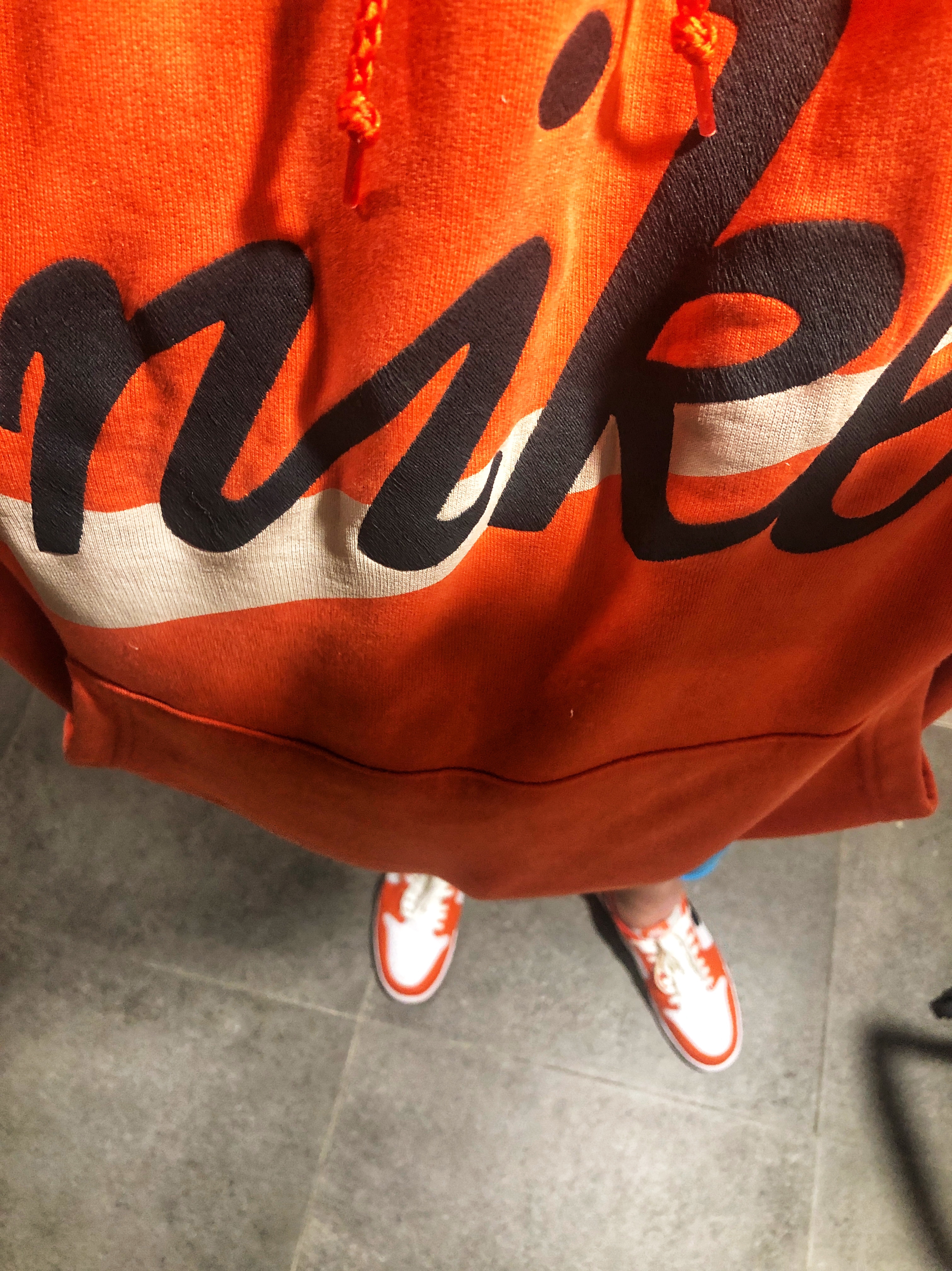Nike x Cactus Plant Flea Market Shoebox Heavyweight Hooded Pullover Orange - US/EU, Nike x Cactus Plant Flea Market Shoebox Heavyweight Hooded Pullover Orange - Asia 착용 스타일 - 1