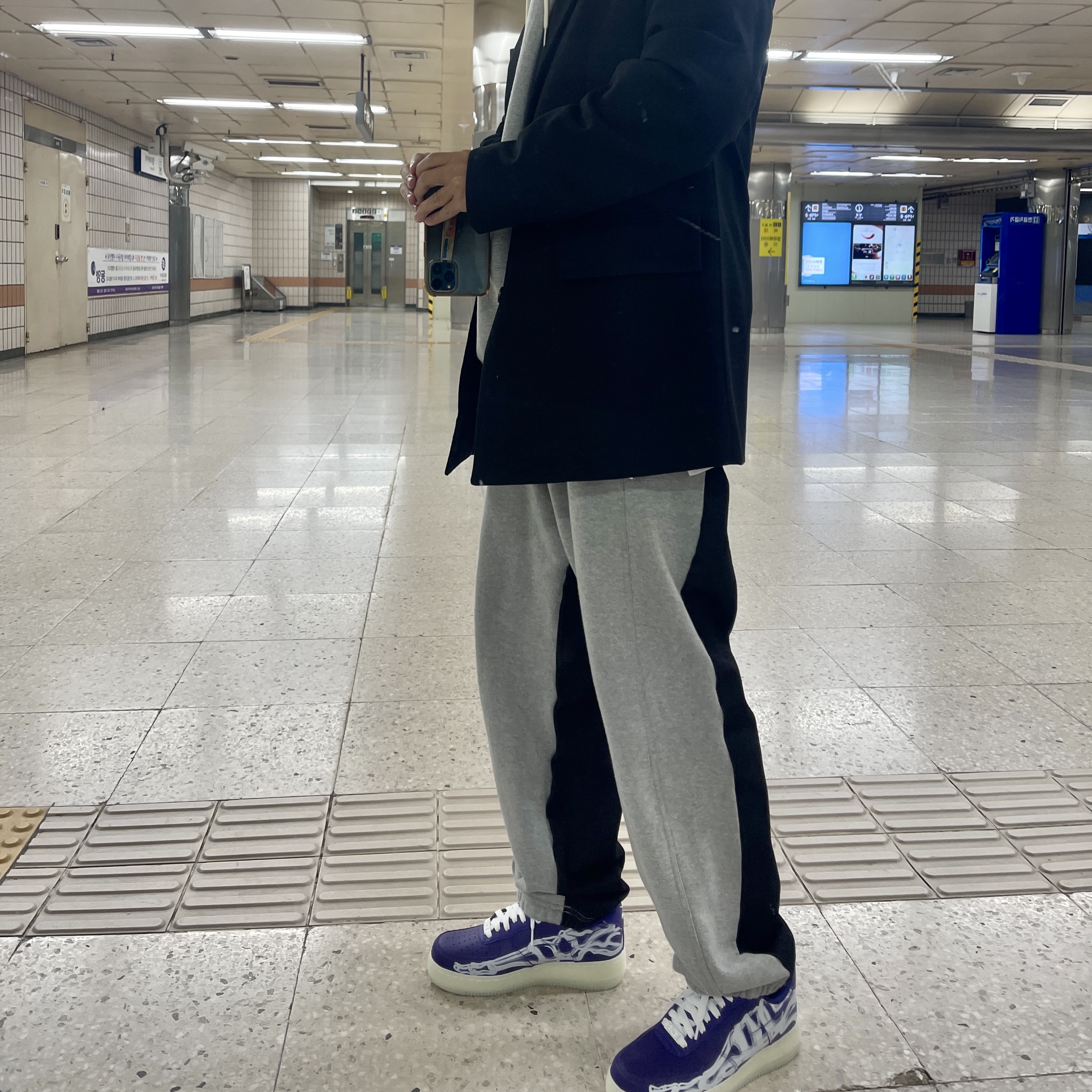 Nike Air Force 1 Low '07 Purple Skeleton 착용 스타일