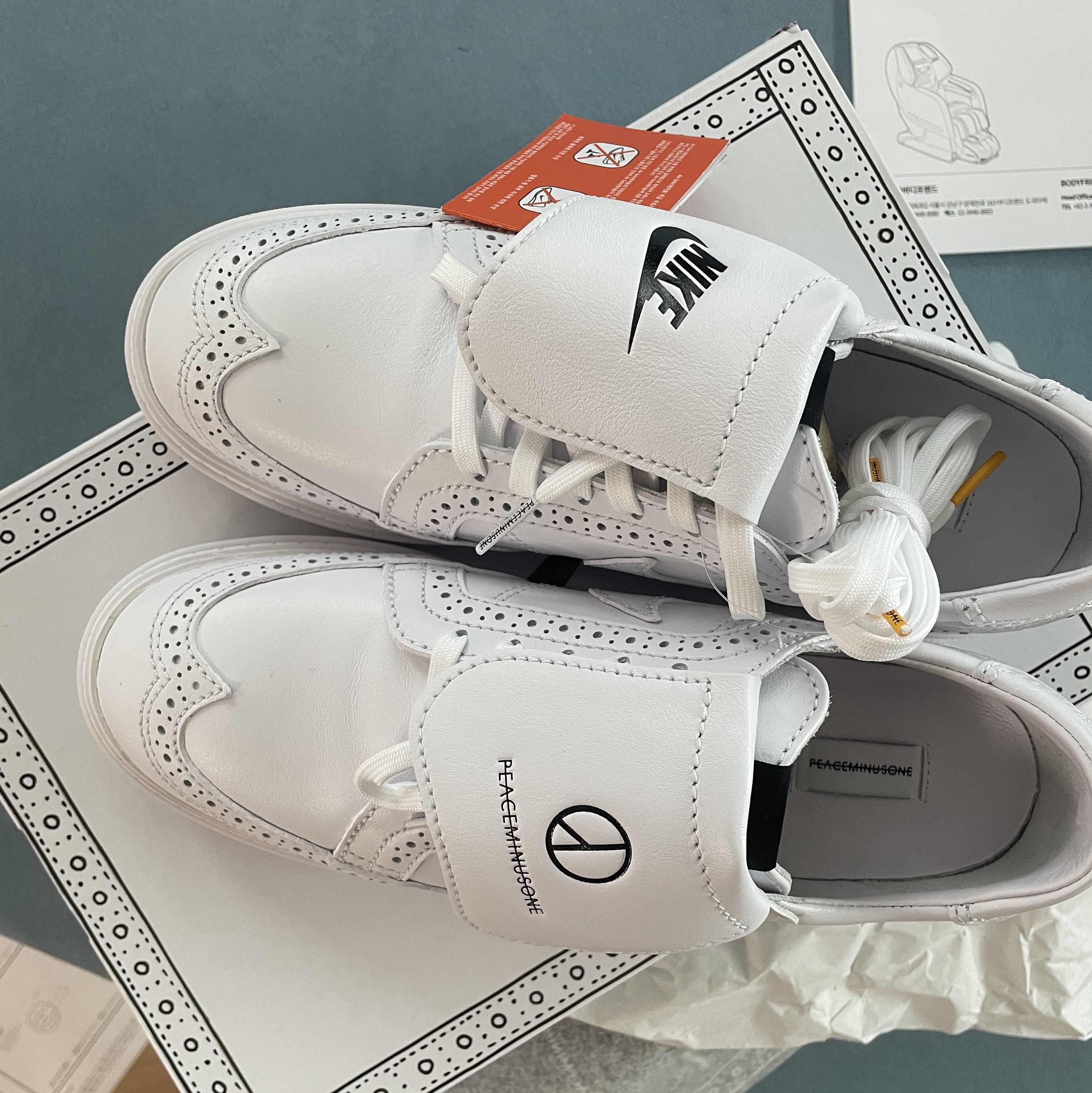 Nike x Peaceminusone Kwondo1 White 착용 스타일 - 1