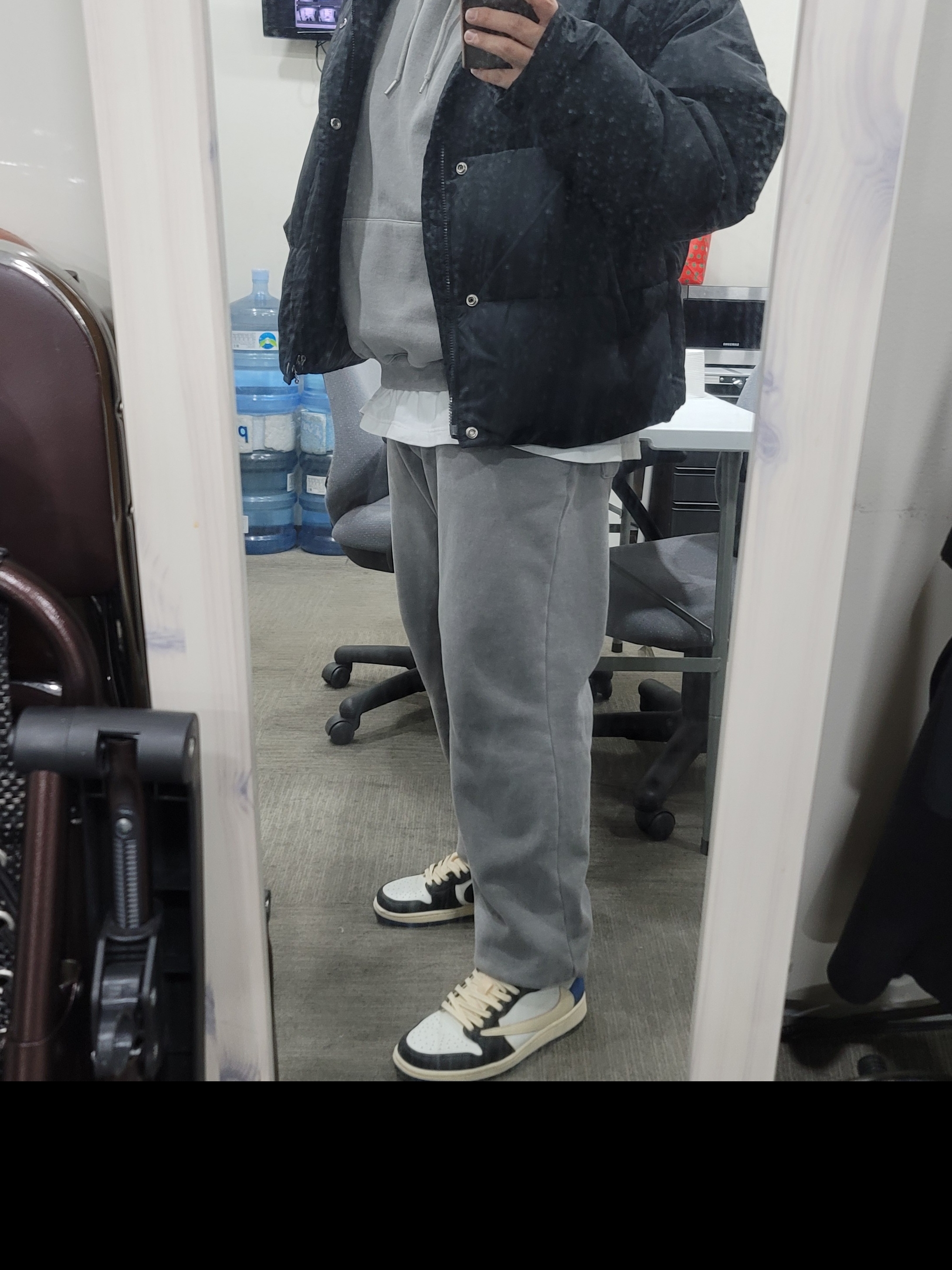 Jordan 1 x Travis Scott x Fragment Retro Low OG SP Military Blue 착용 스타일