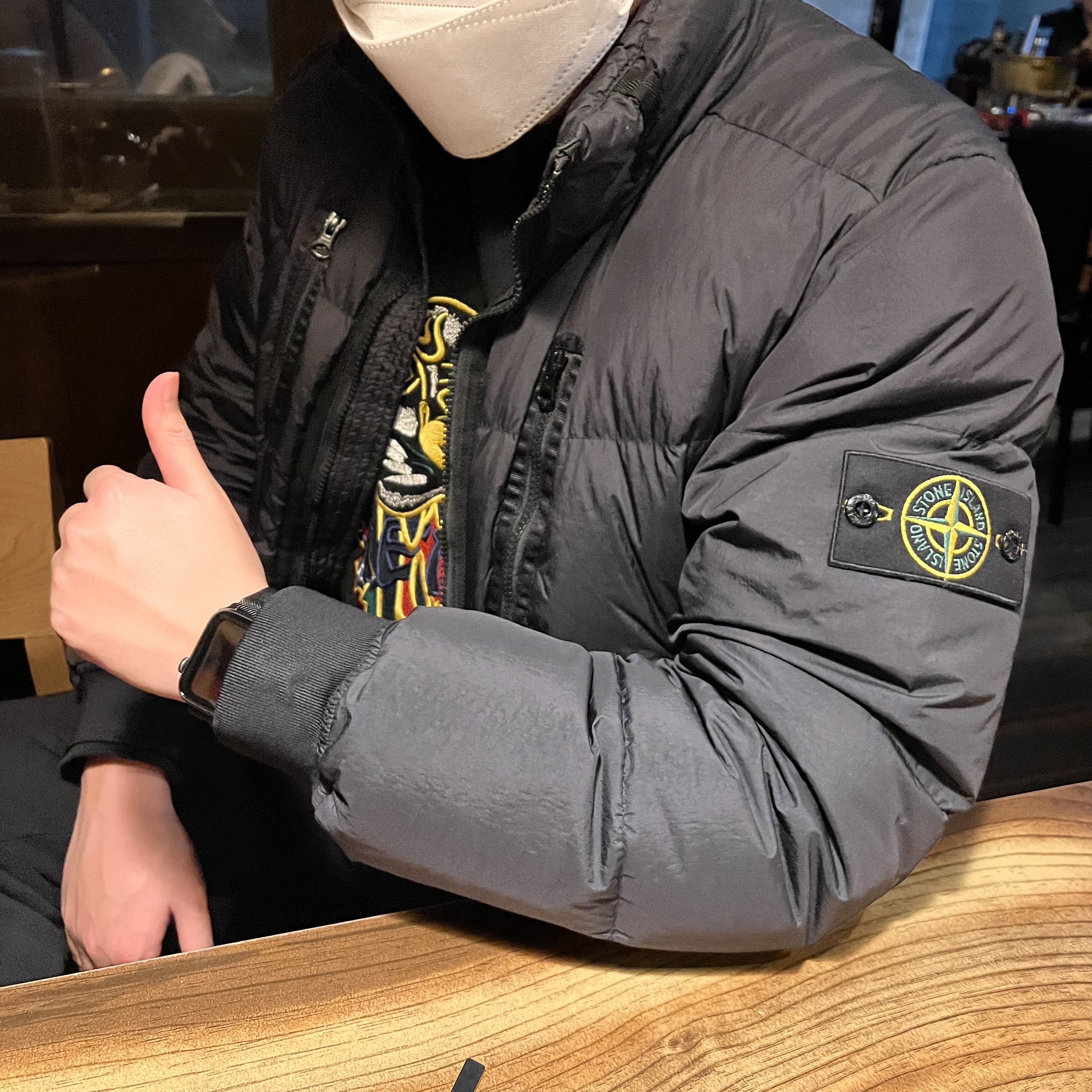 Stone Island 40223 Garment Dyed Crinkle Reps Down Jacket Black - 21FW 착용 스타일