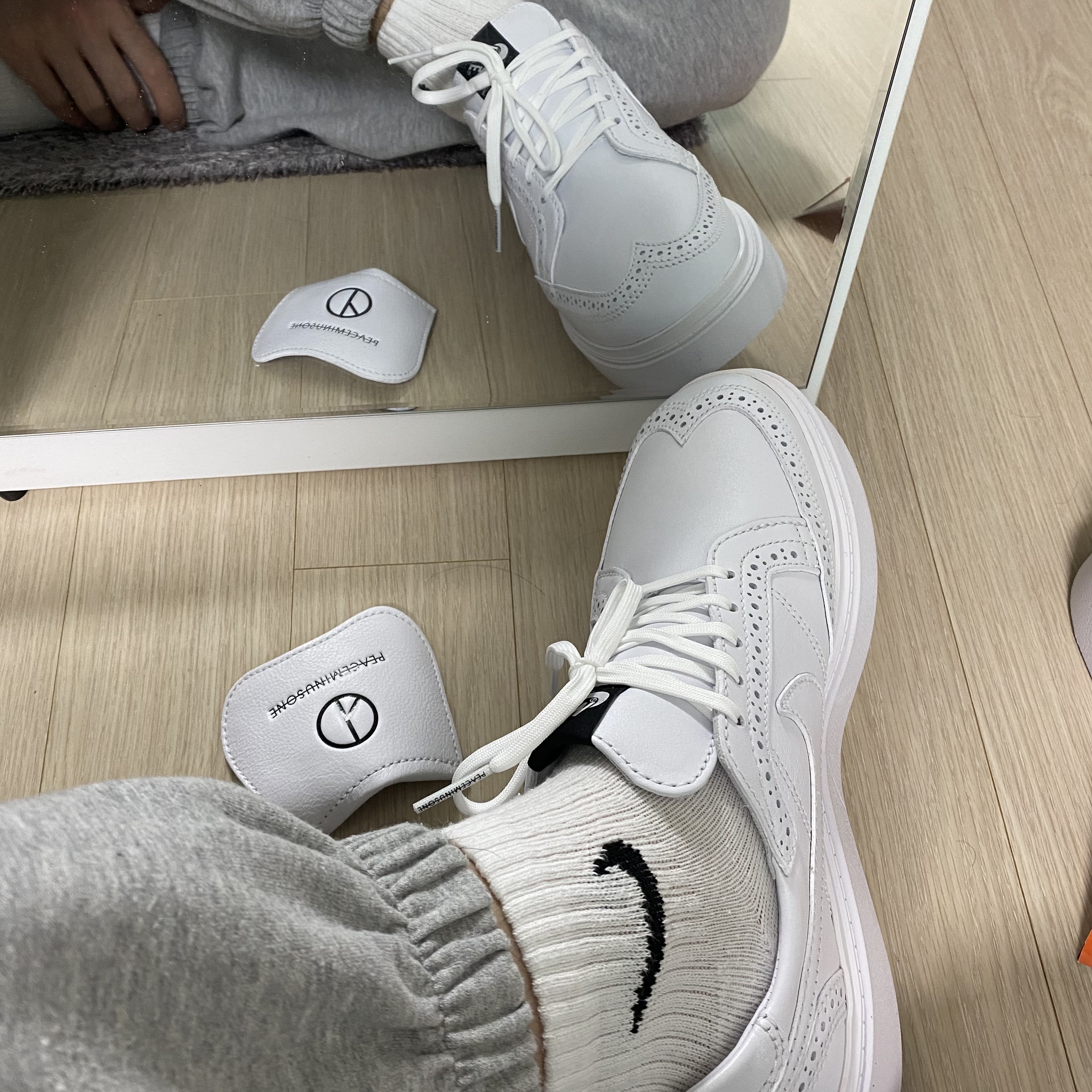 Nike x Peaceminusone Kwondo1 White 착용 스타일 - 2