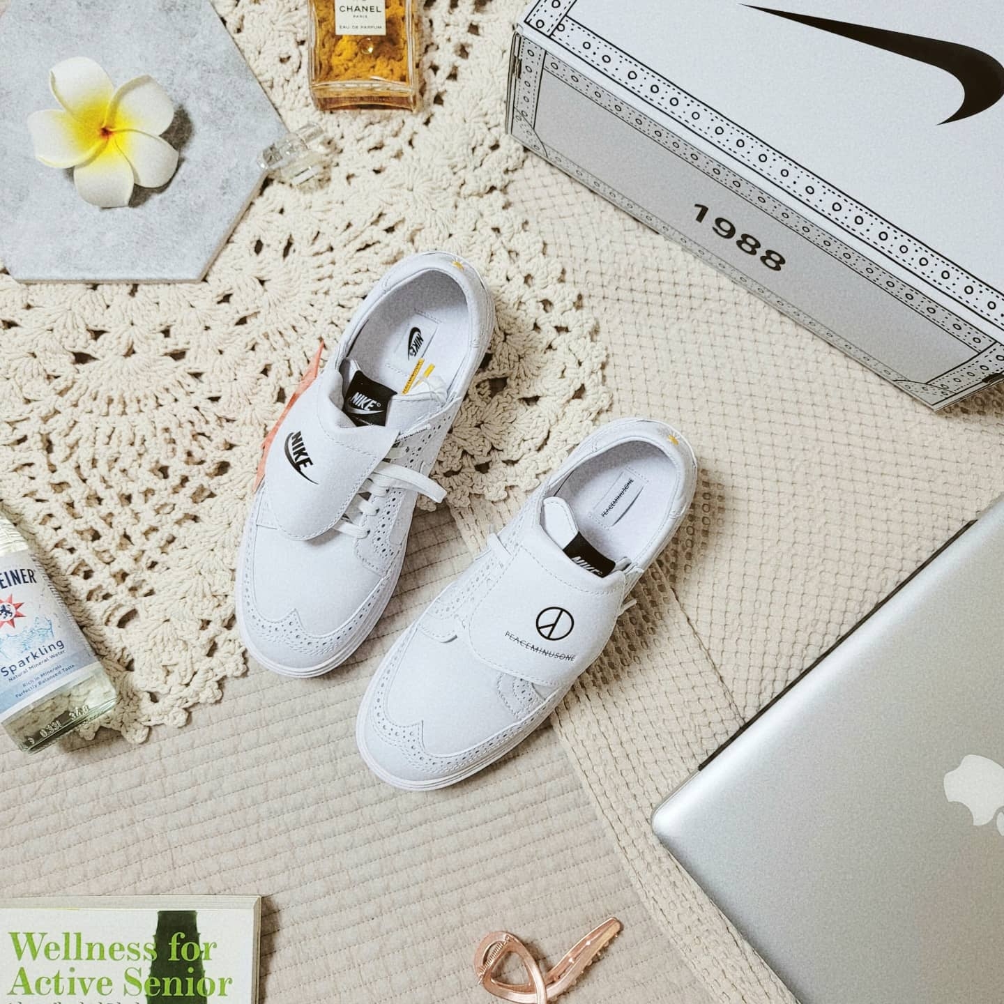 Nike x Peaceminusone Kwondo1 White 착용 스타일 - 2