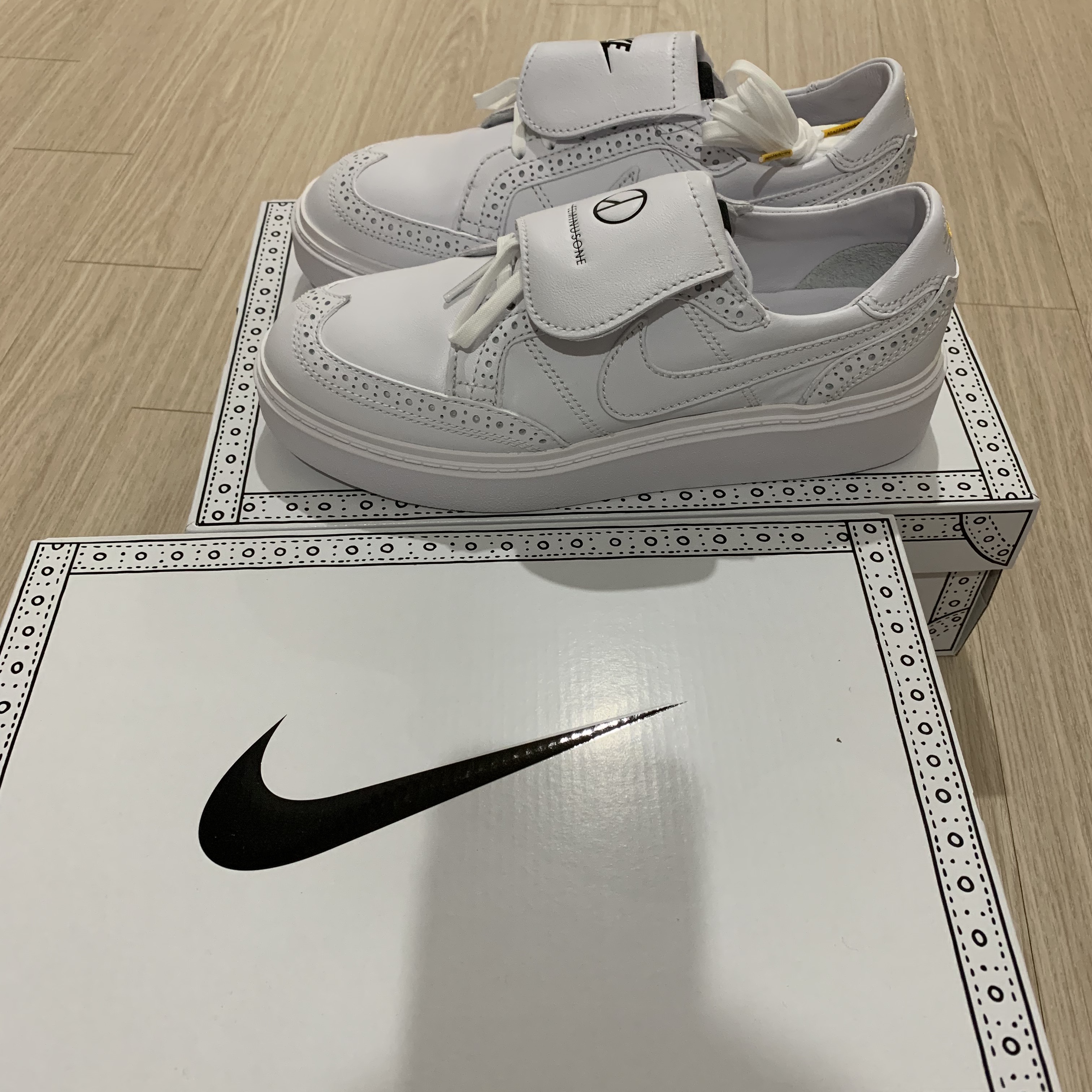 Nike x Peaceminusone Kwondo1 White 착용 스타일 - 5