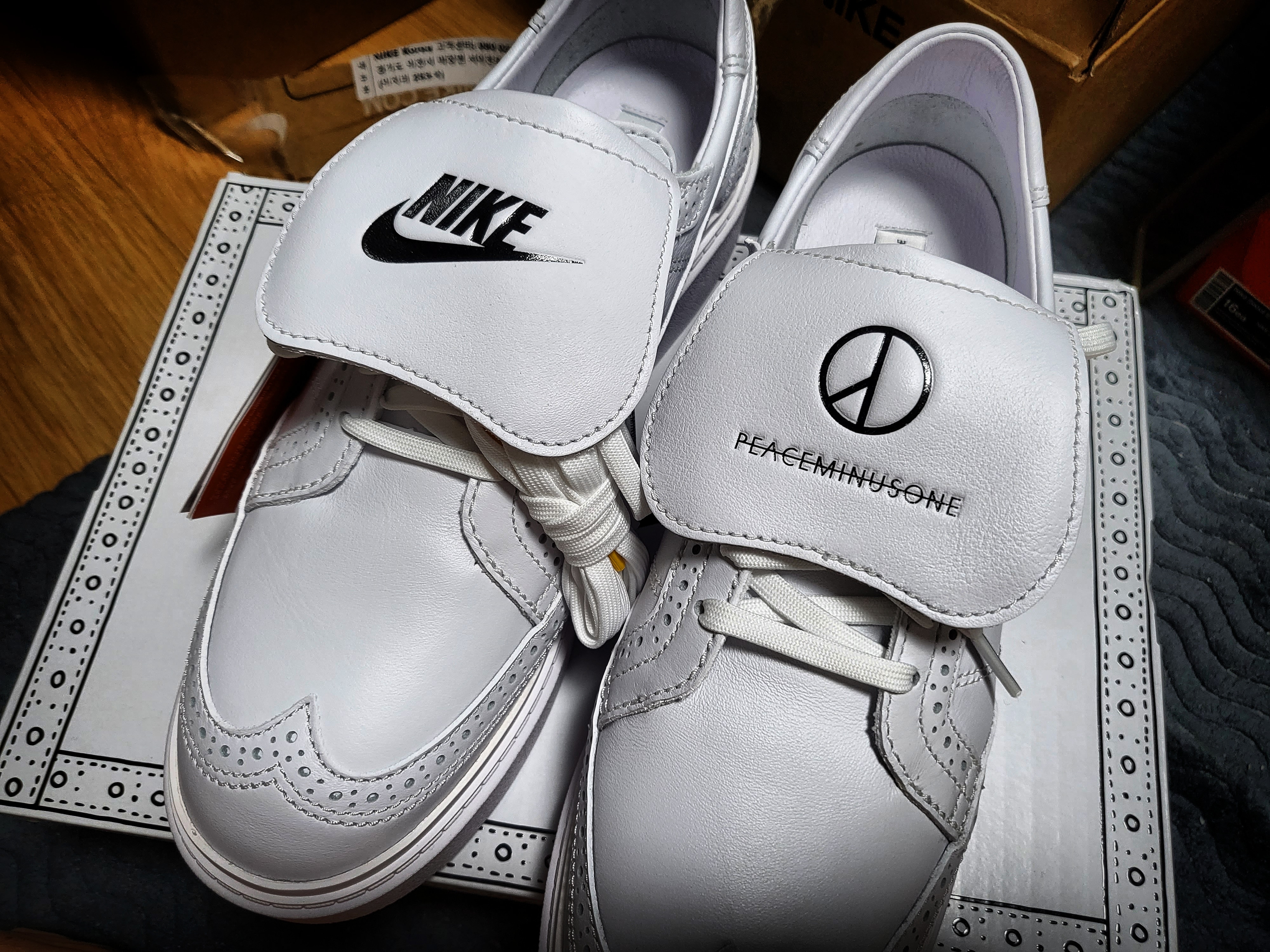 Nike x Peaceminusone Kwondo1 White 착용 스타일