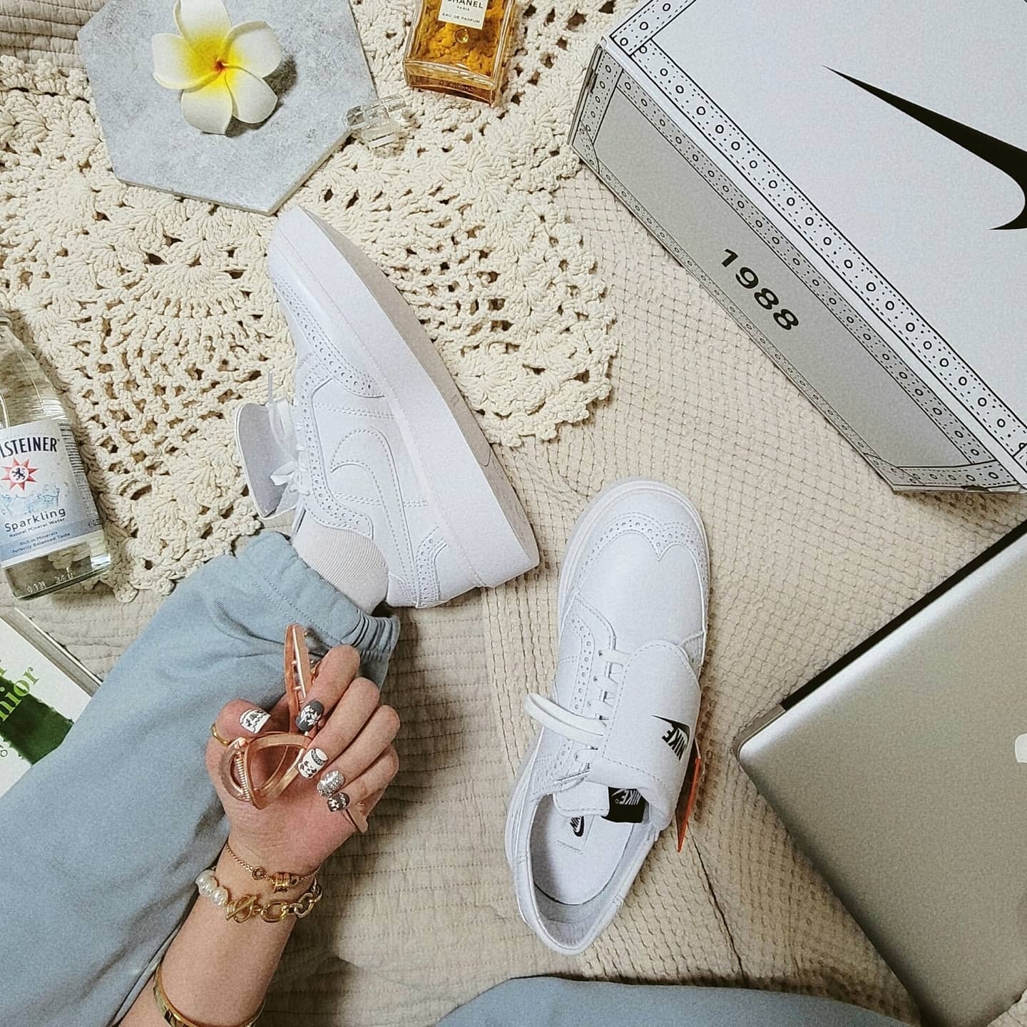 Nike x Peaceminusone Kwondo1 White 착용 스타일 - 1