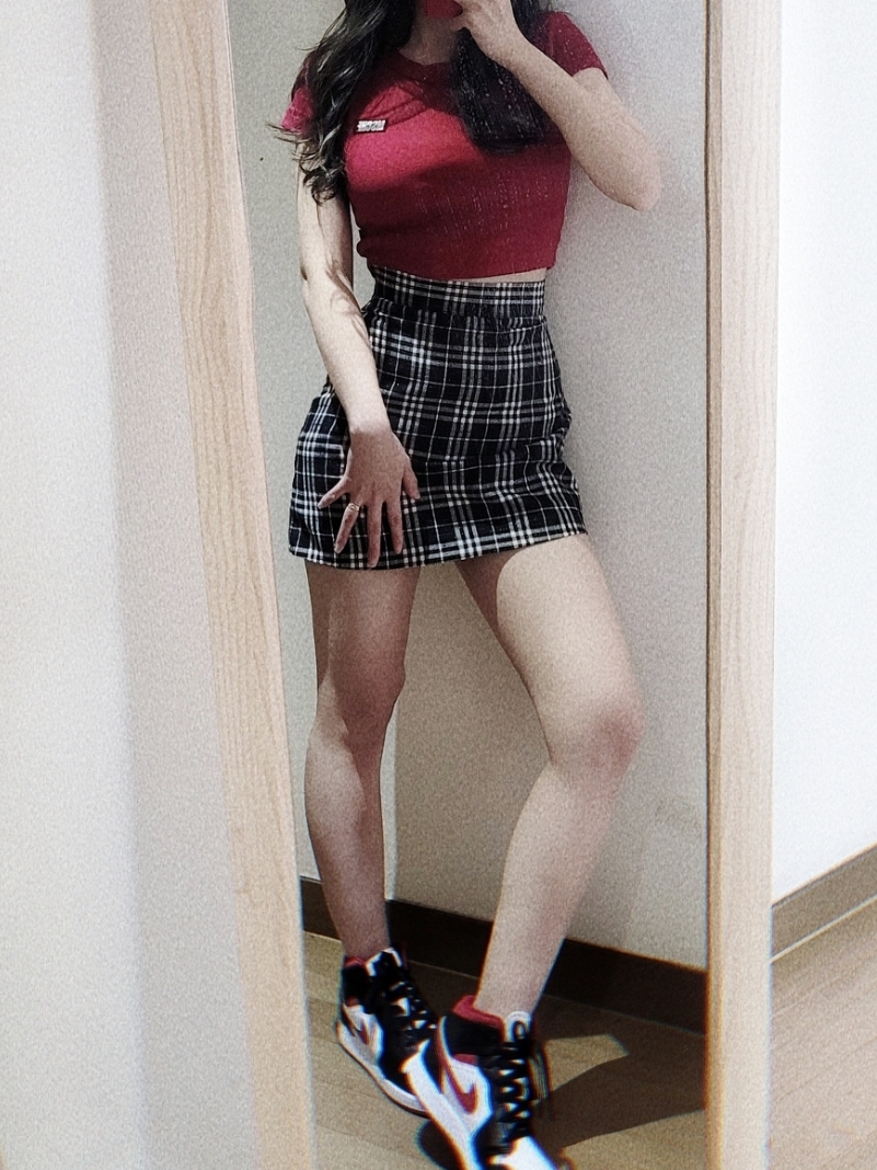 (GS) Jordan 1 Mid Gym Red Black White, Jordan 1 Mid Gym Red Black White 착용 스타일