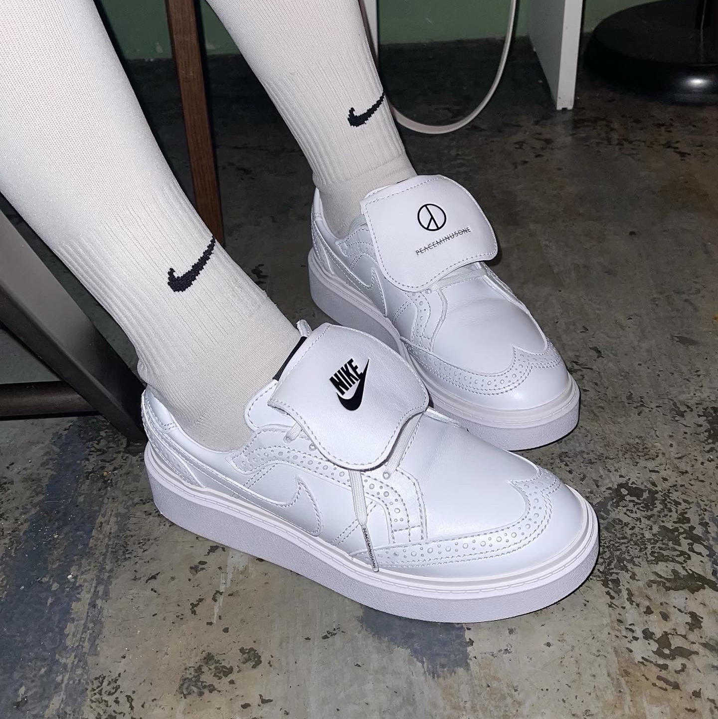 Nike x Peaceminusone Kwondo1 White 착용 스타일 - 2